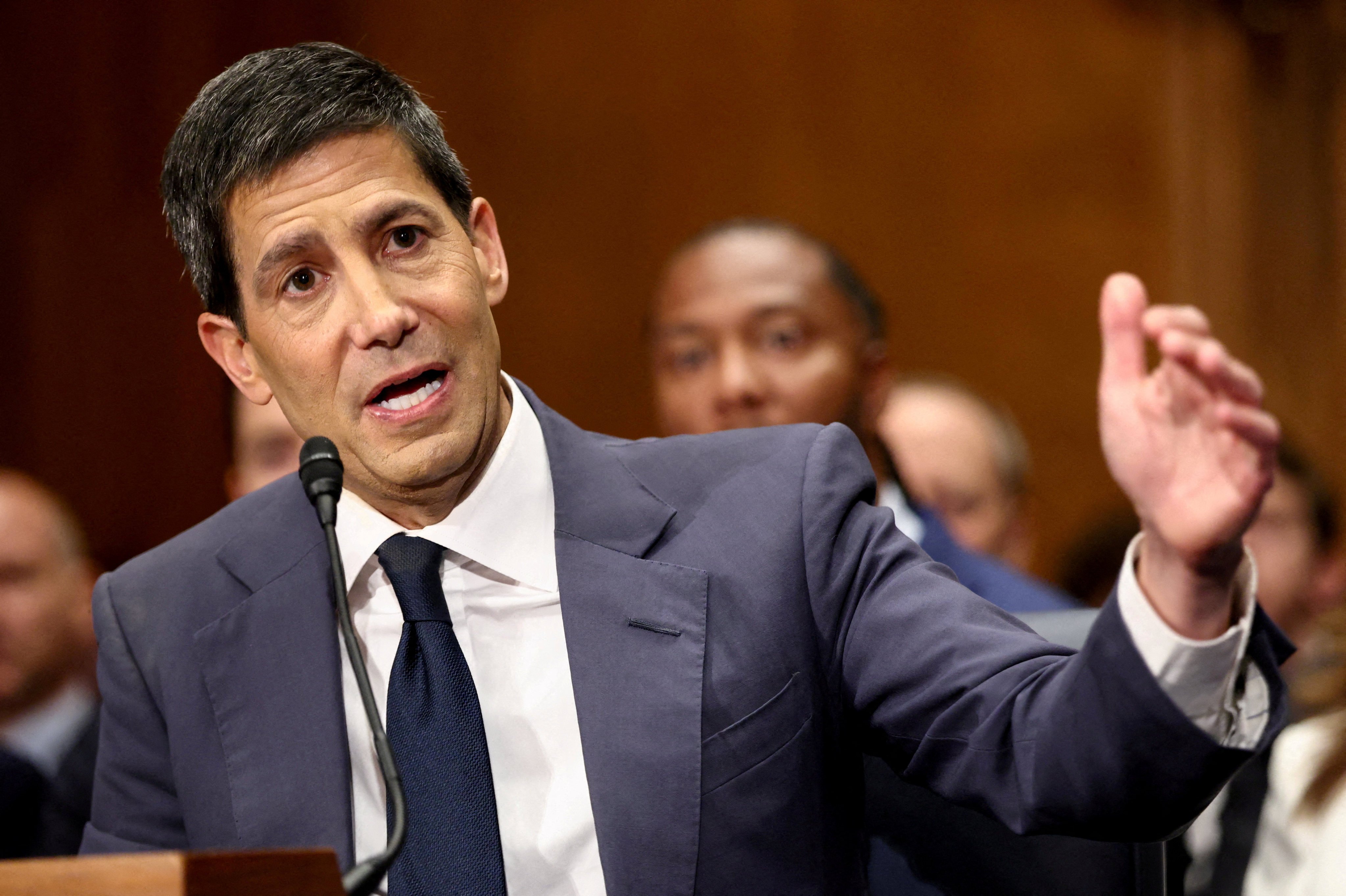 Kevin Warsh testifies before a Senate Banking Committee confirmation hearing on Capitol Hill in April. Photo: Reuters