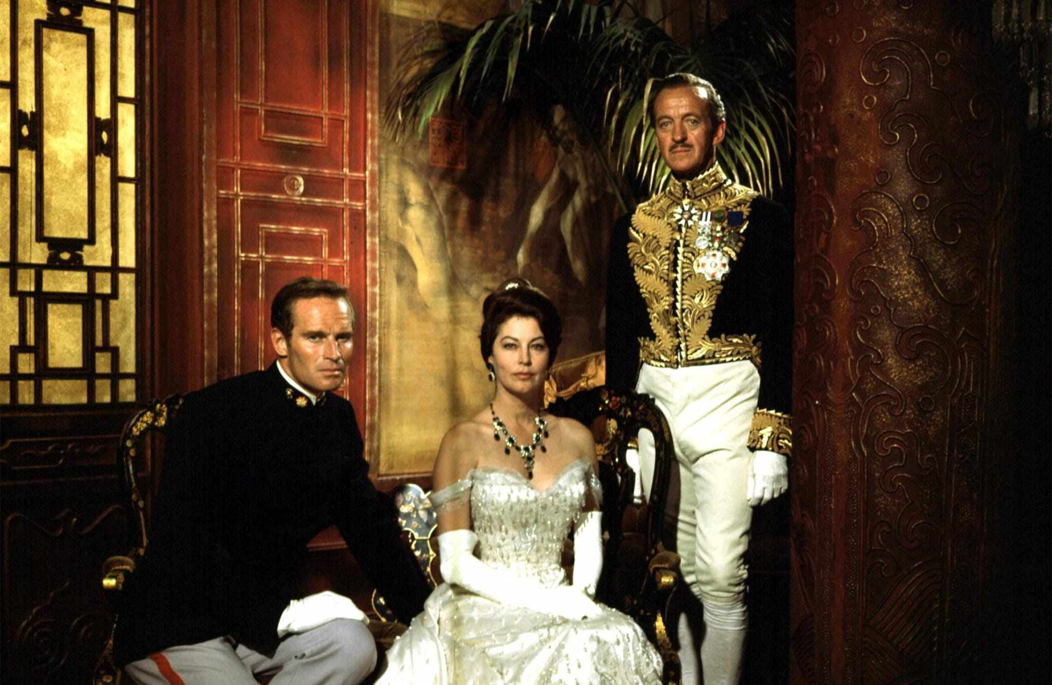 (From left) Charlton Heston, Ava Gardner and David Niven in a still from 55 Days at Peking. The 1963 Hollywood epic about China’s Boxer rebellion looks the part with stunning sets, but ultimately casts China as a colonial outpost to be squabbled over by white people.