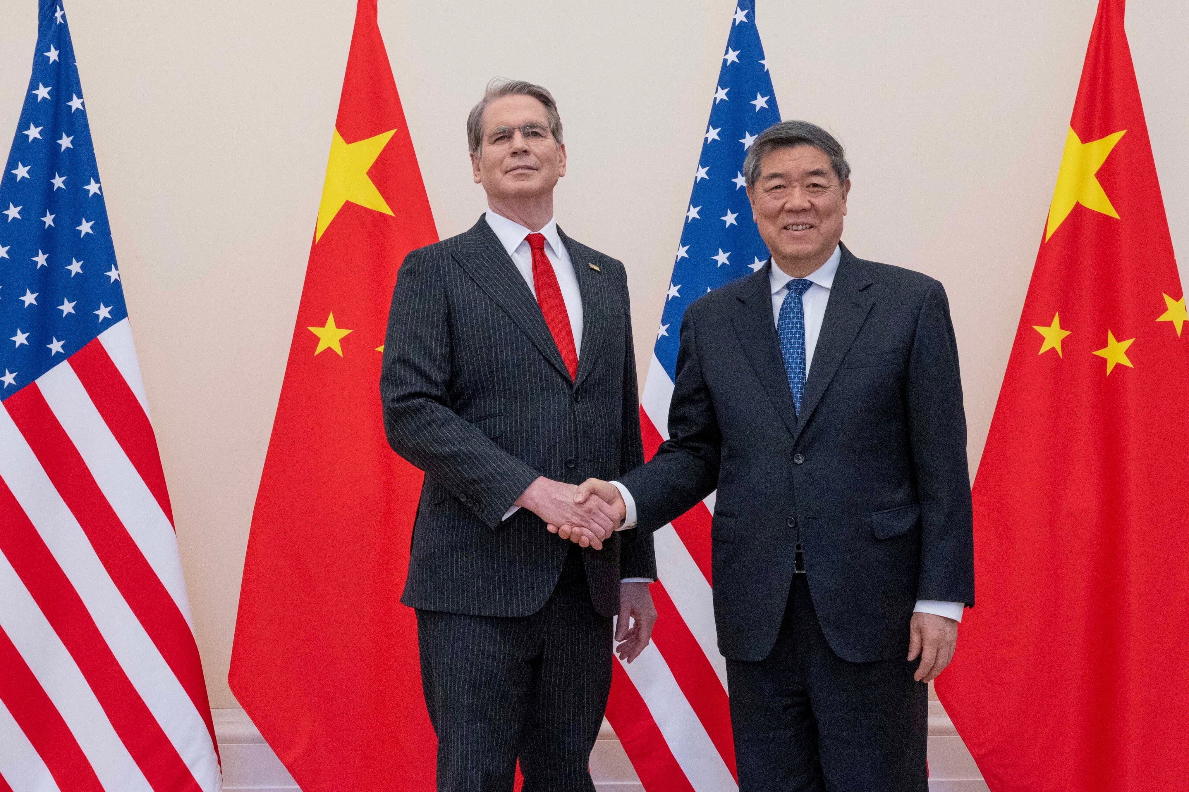Vice-Premier He Lifeng and US Treasury Secretary Scott Bessent last met in person in Paris on March 16. Photo: Handout