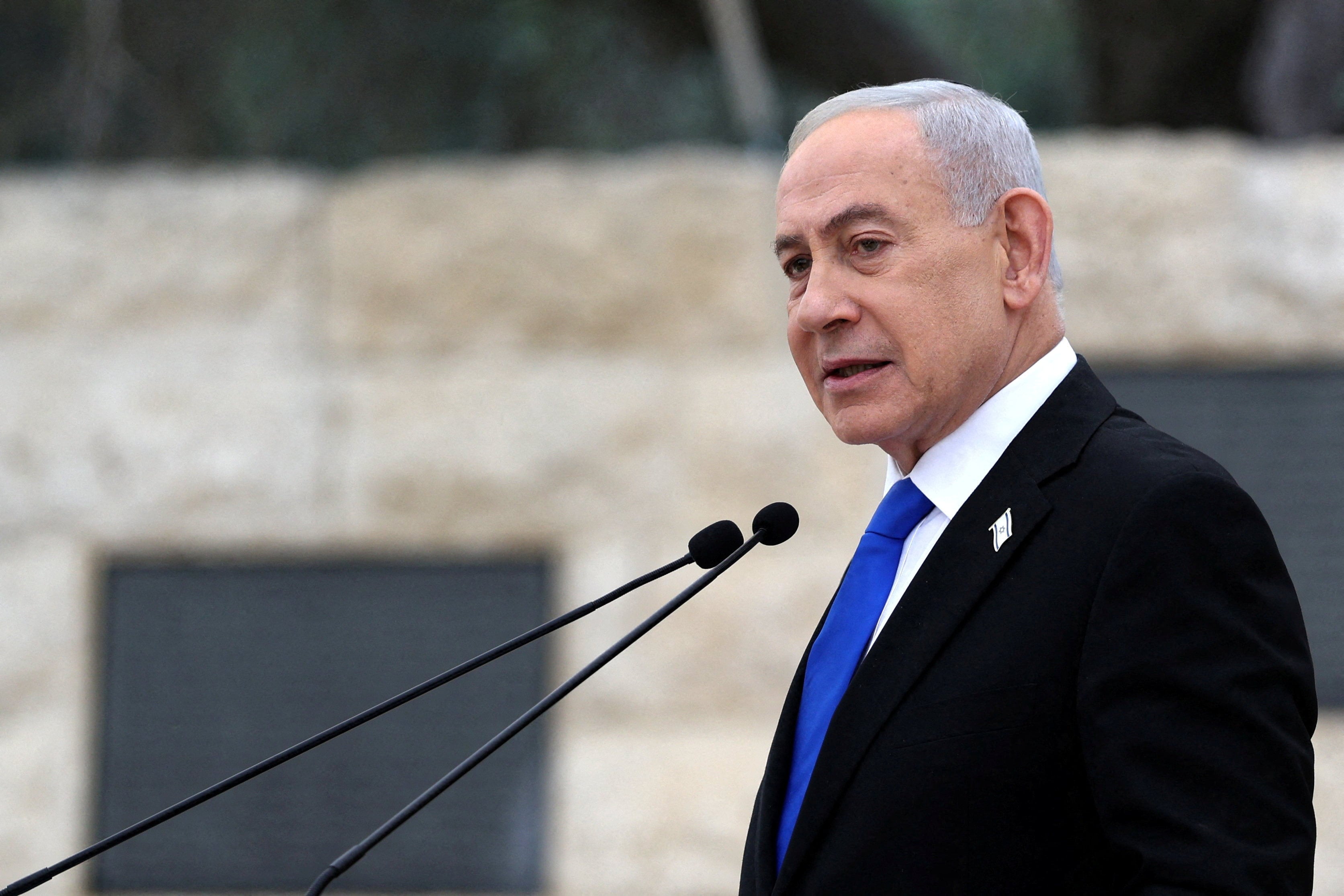 Israel’s Prime Minister Benjamin Netanyahu speaks during an event in Jerusalem in April. Photo: Reuters