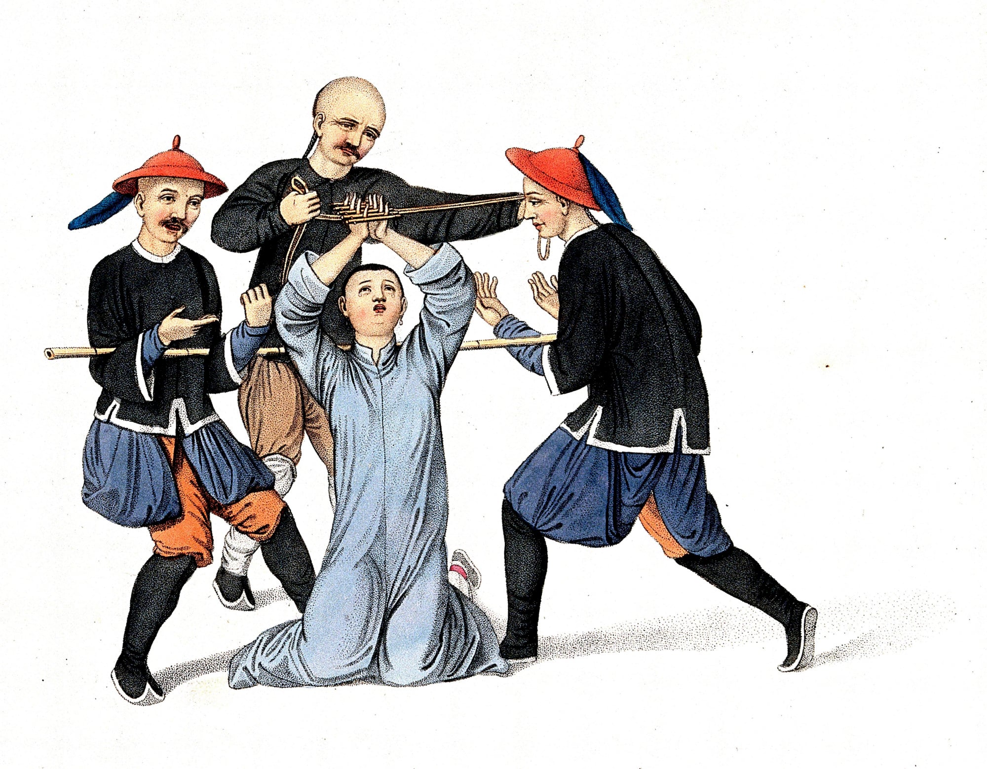 The above painting shows a person with their hands forced above their head. In some punishments, the hands would be cut off. Photo: Getty Images