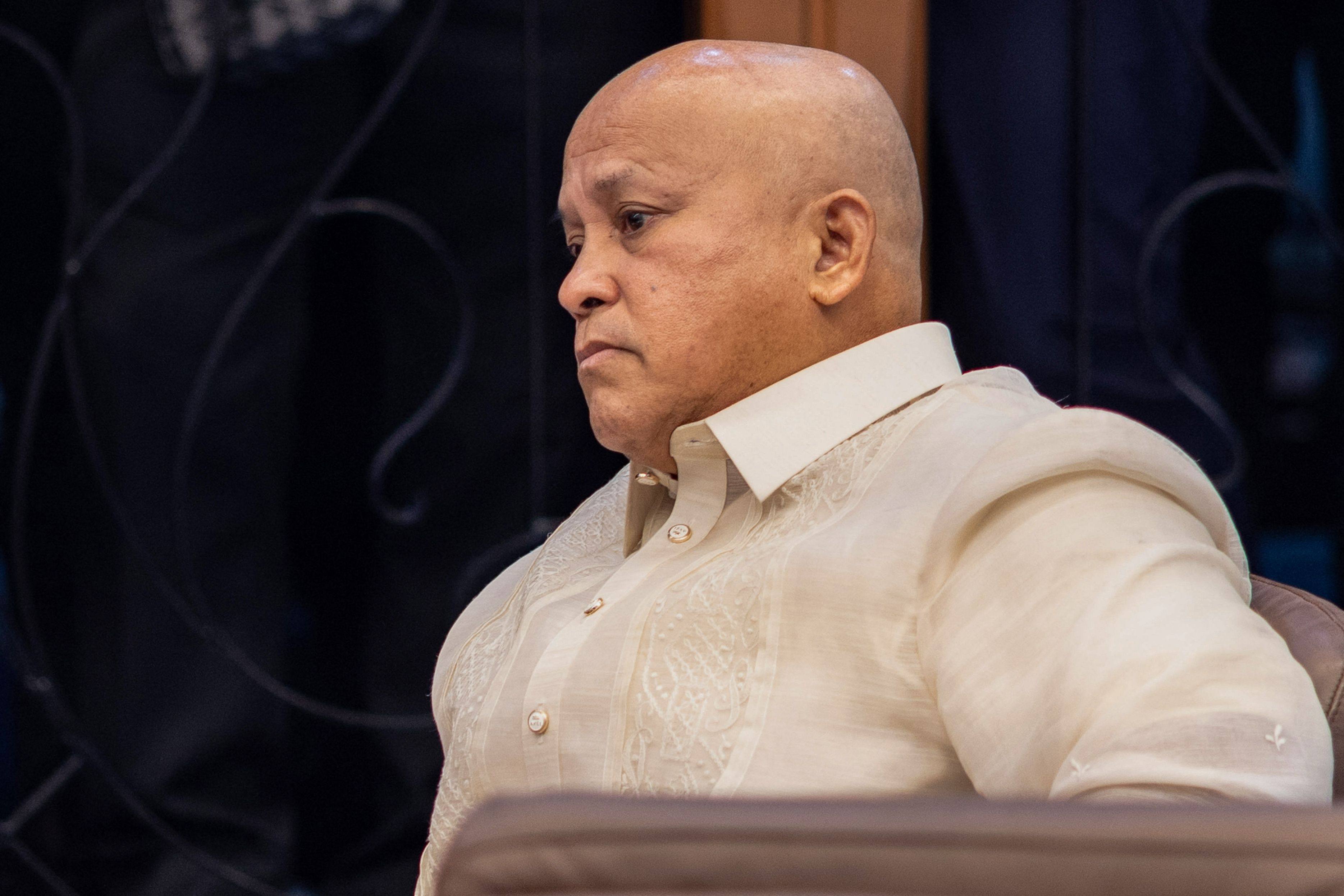 Philippines Senator Ronald Dela Rosa attends a plenary session at the Senate of the Philippines on Monday. Photo: AFP