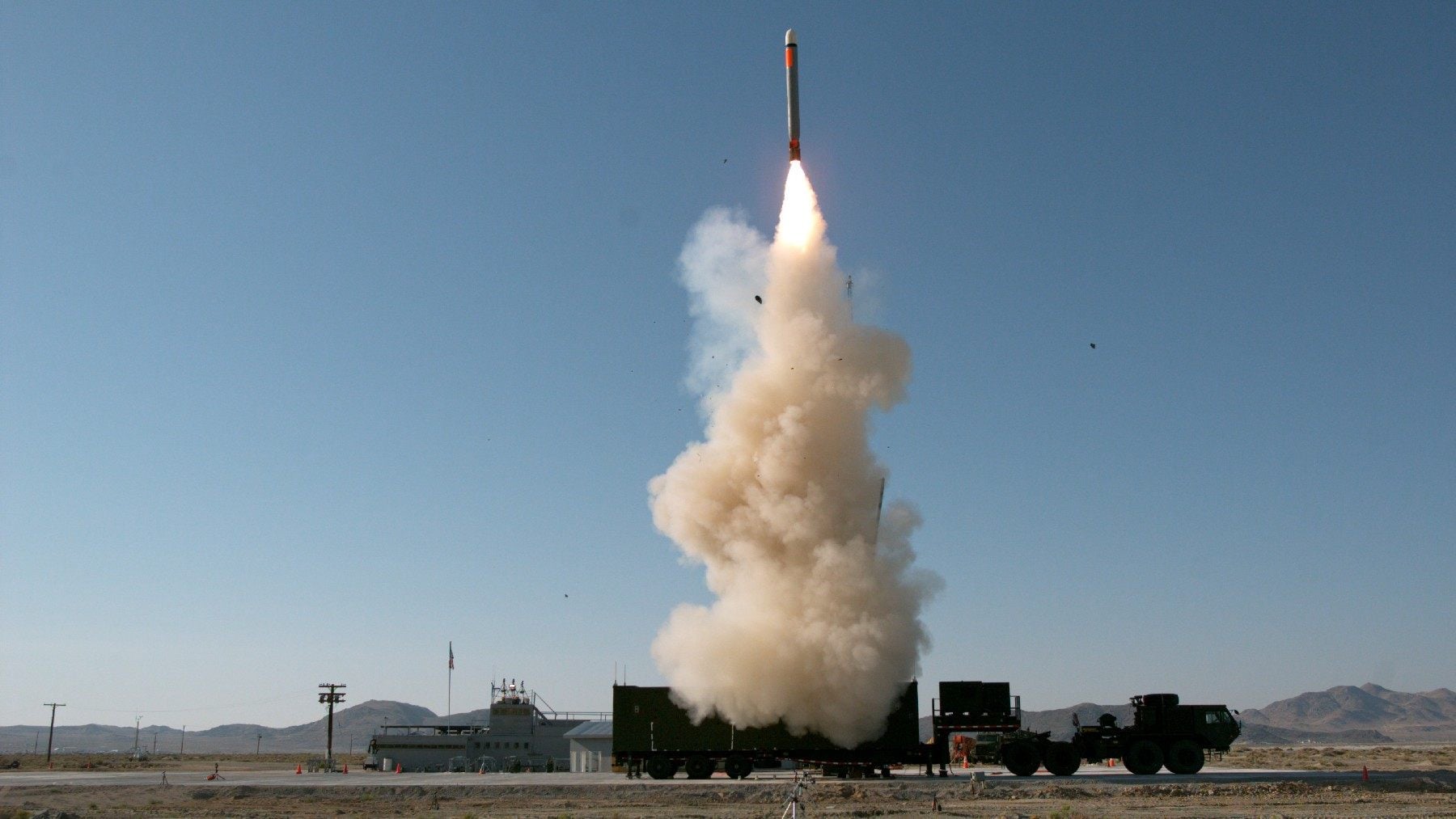A Tomahawk is test-fired from a Typhon missile launch system in California in 2023. Photo: US Army