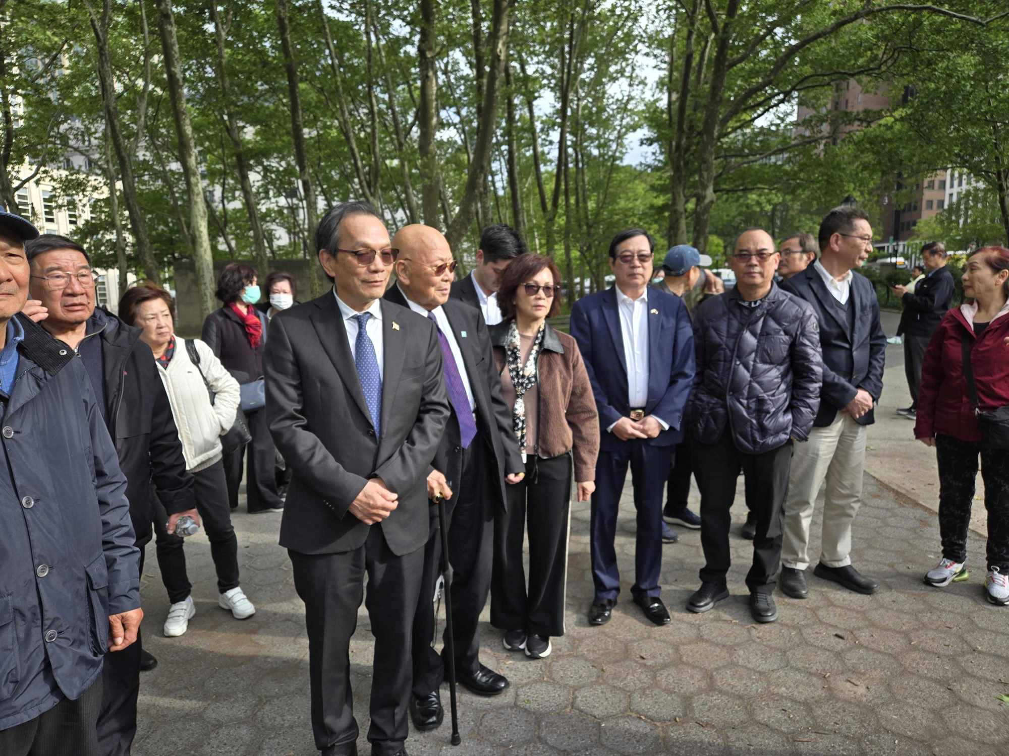 Lu Jianwang with supporters from his America Changle Association representing the Fujian community in New York. Photo: SCMP Lu Jianwang with supporters from his America Changle Association representing the Fujian community in New York. Photo: SCMP