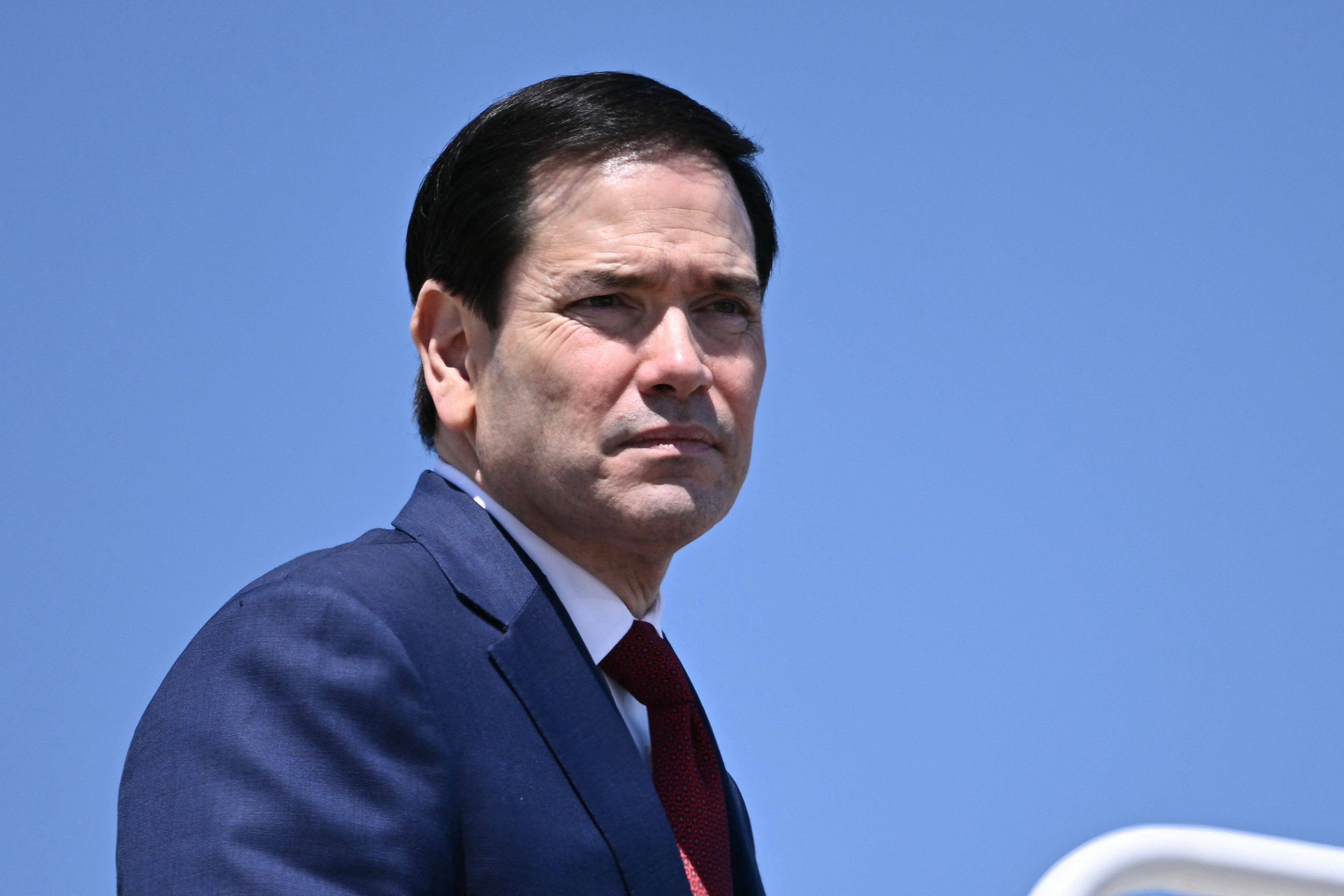 US Secretary of State Marco Rubio boards Air Force One as he departs for a three-day state visit to China. Photo: AFP