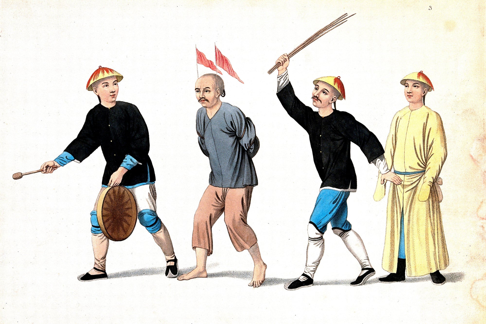 The painting above depicts a man being beaten with sticks as a punishment. Photo: Getty Images