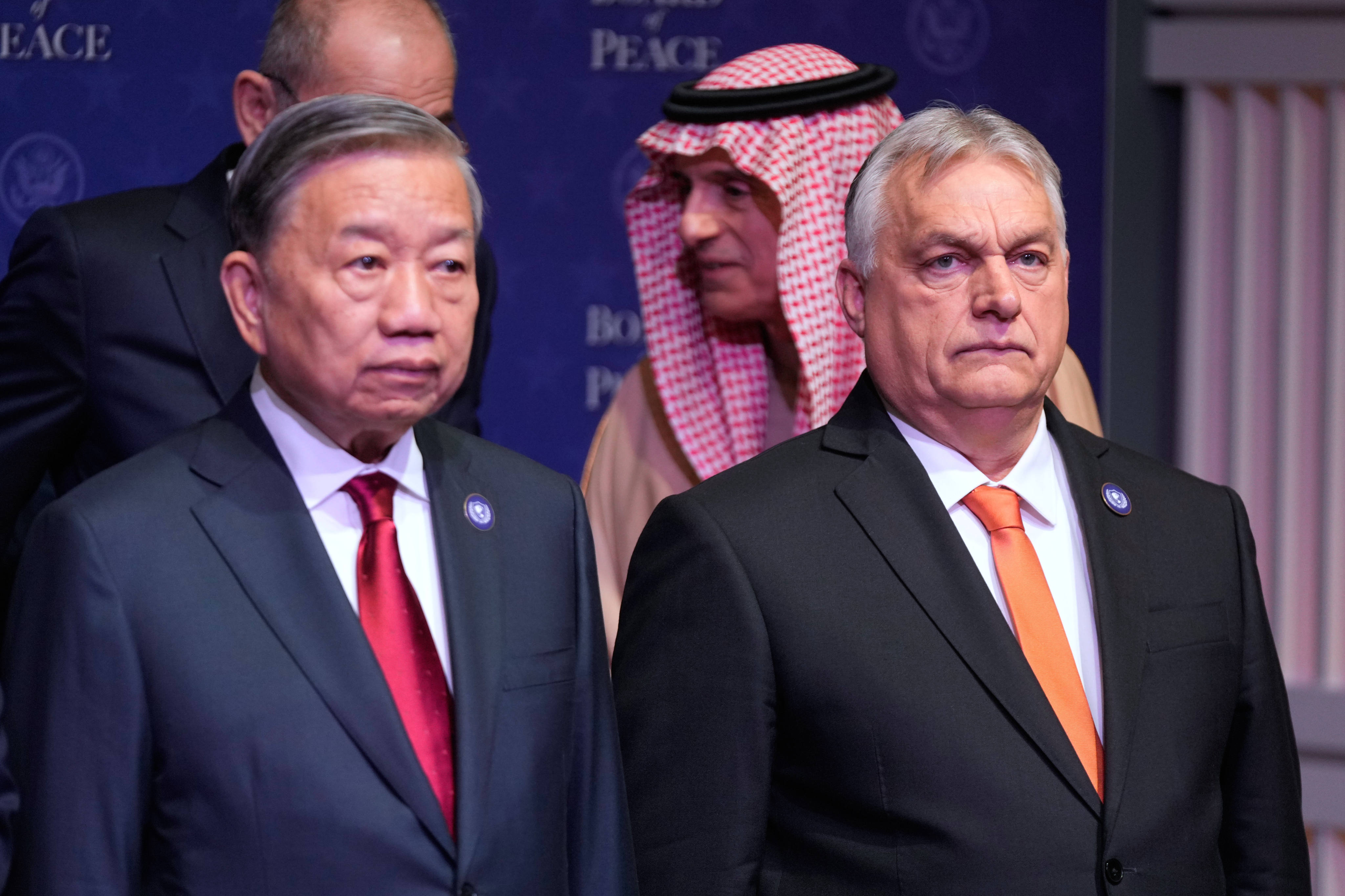 Vietnam’s To Lam during a meeting of US President Donald Trump’s “Board of Peace” in Washington in February. Photo: AP