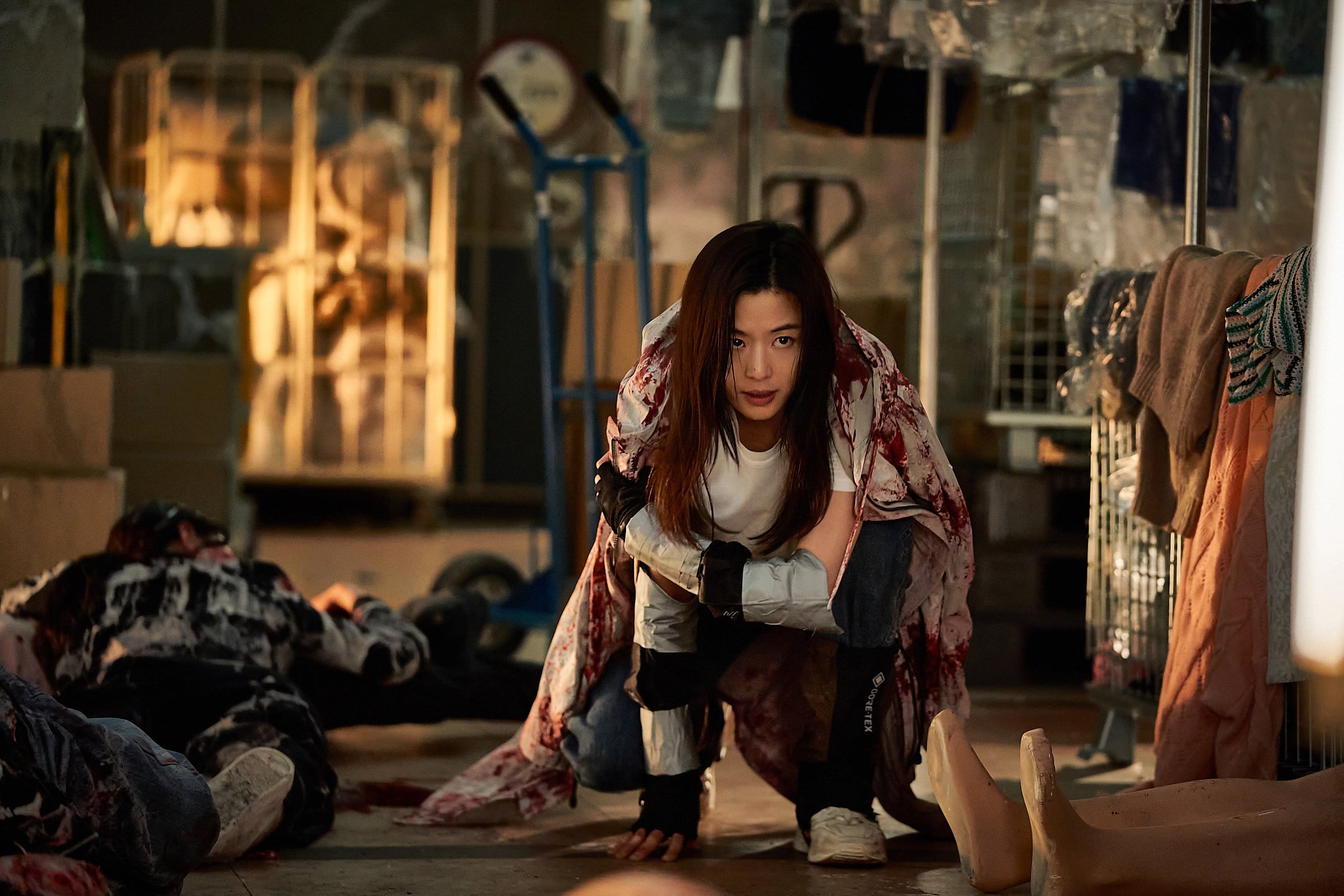 Jun Ji-hyun as biotech professor Kwon Se-jeong in a still from Colony (category IIB, Korean), directed by Yeon Sang-ho. Koo Kyo-hwan and Ji Chang-wook co-star.