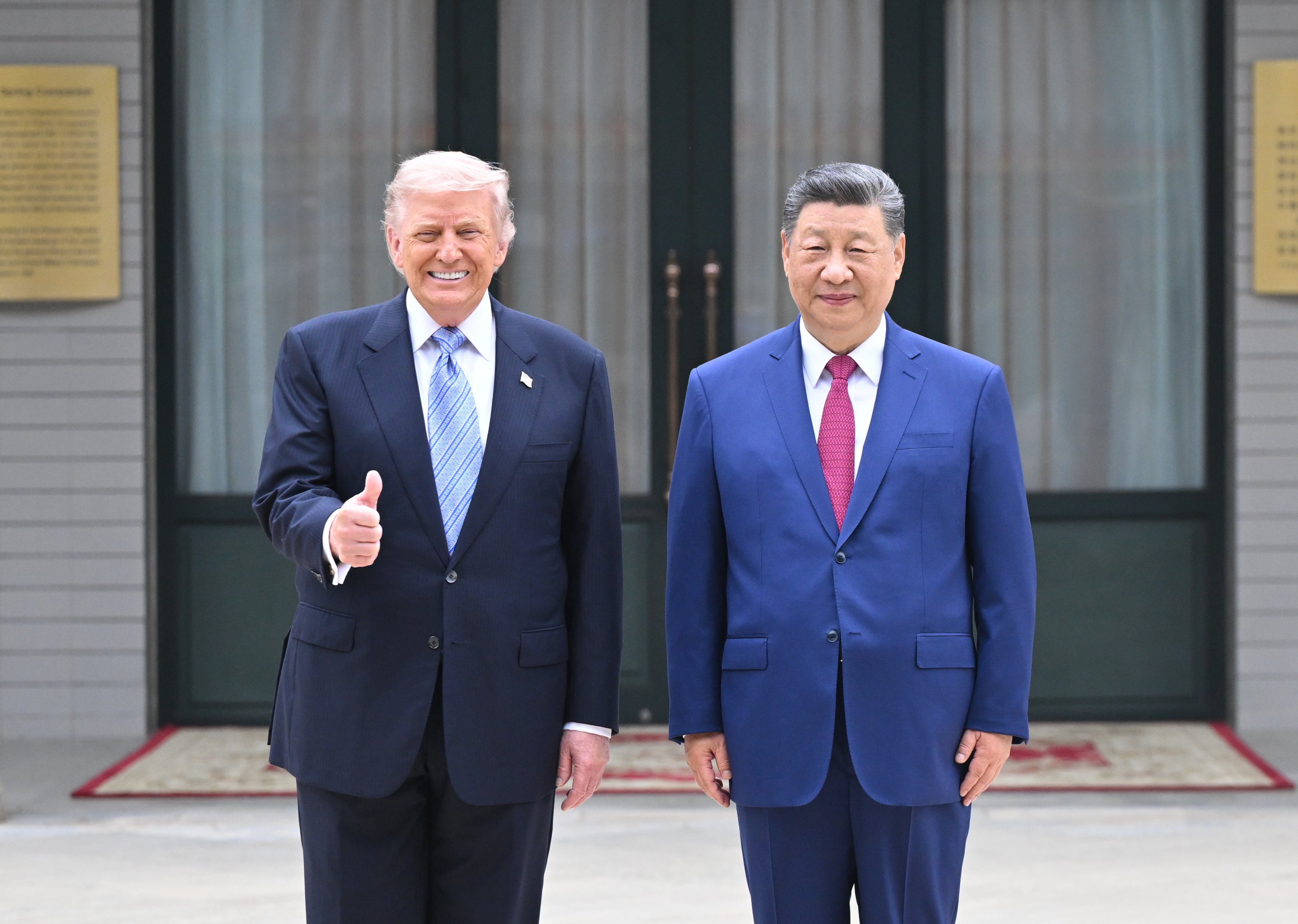 Chinese President Xi Jinping and US President Donald Trump at Zhongnanhai on Friday. Photo: Xinhua