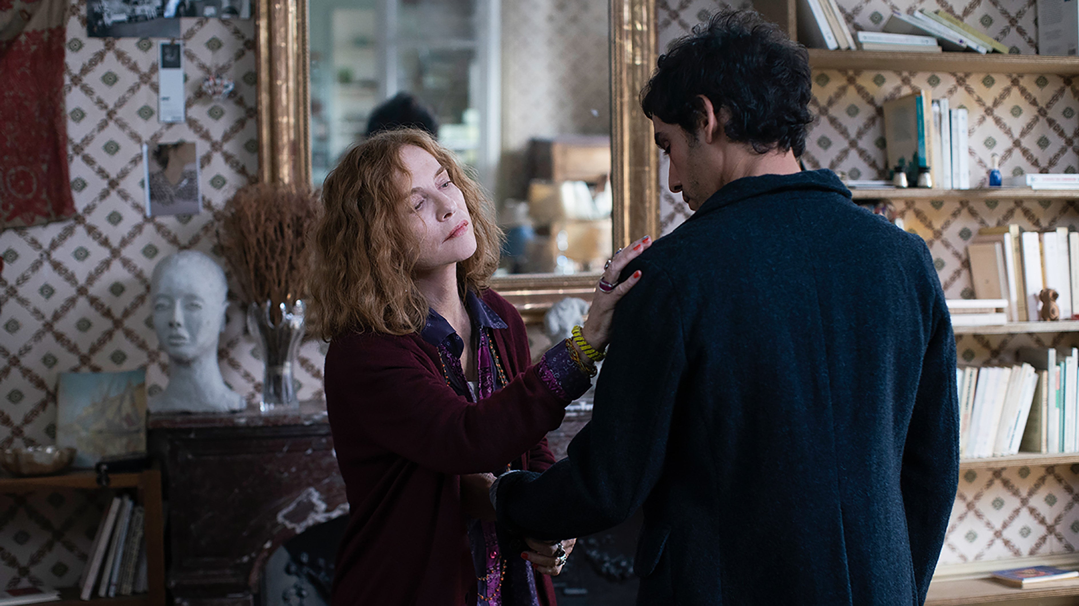 Isabelle Huppert as Sylvie (left) and Adam Bessa as Adam in a still from Parallel Tales, directed by Asghar Farhadi.