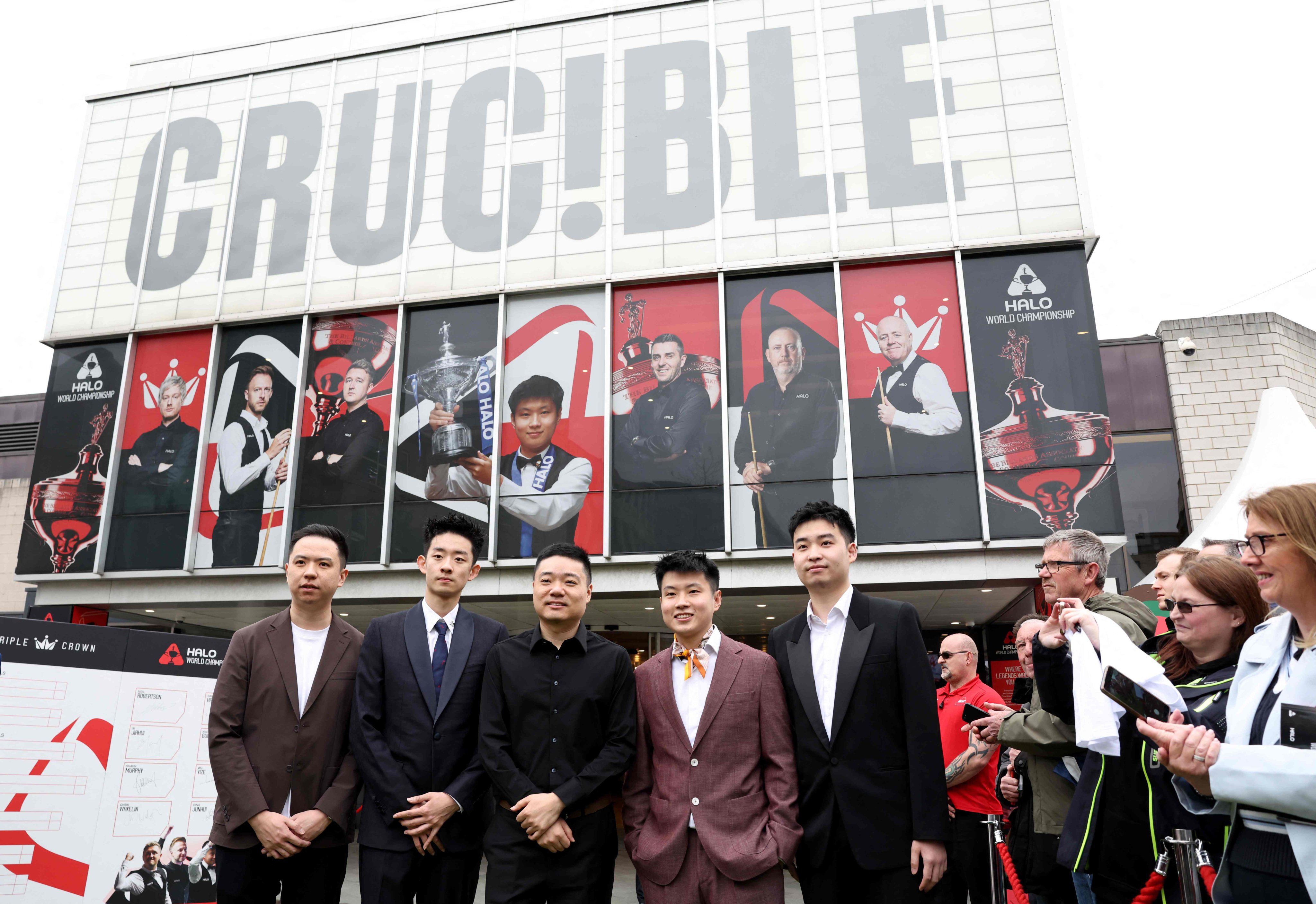 Rules for the new China-based league allow for some of the world’s most established players, such as (from left) Xiao Guodong, Wu Yize, Ding Junhui, Zhao Xintong and Si Jiahui, to be asked to play. Photo: AFP