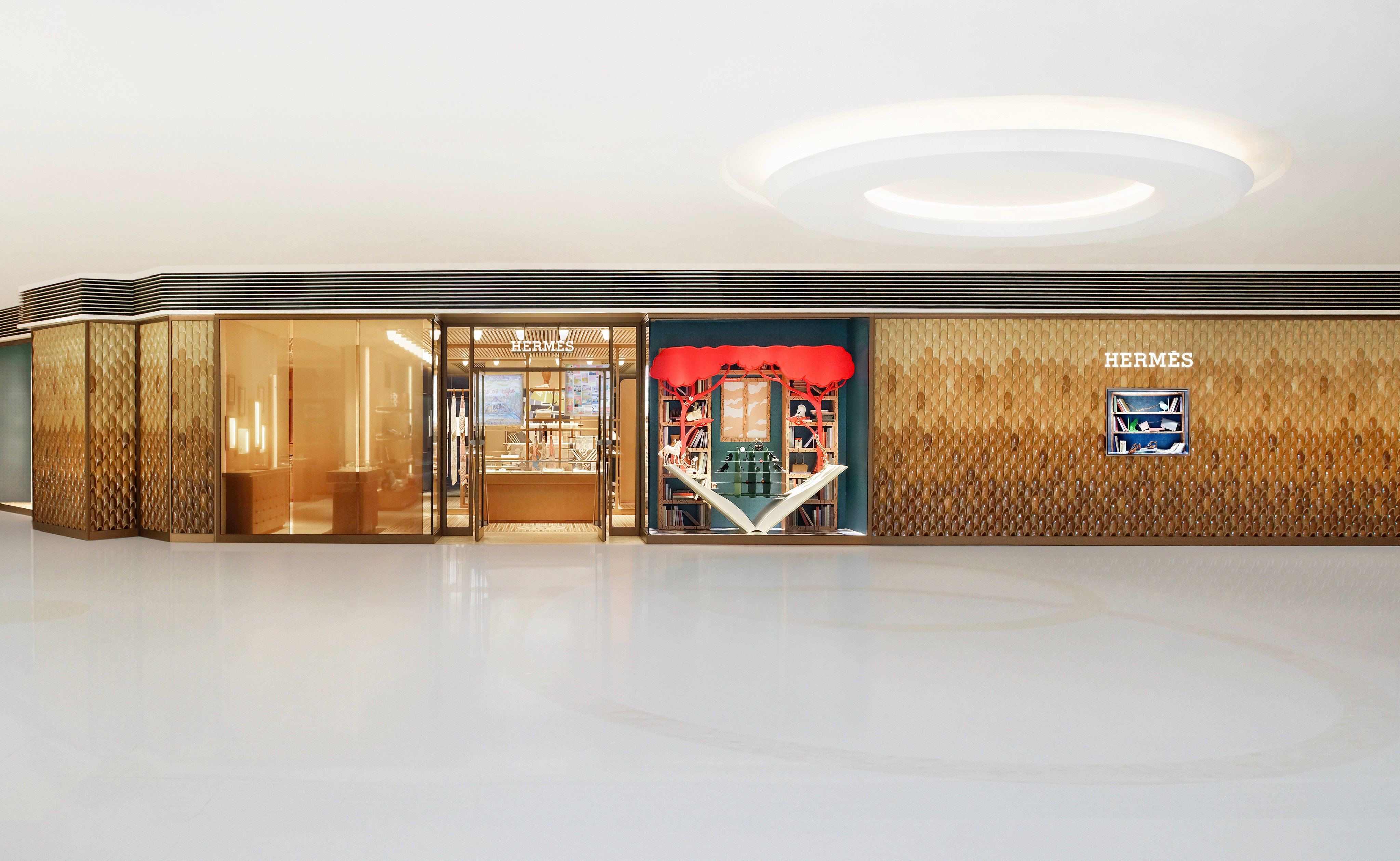 A phoenix feather-inspired facade graces the outside of Hermès’ Elements store in West Kowloon, Hong Kong. Photo: Handout