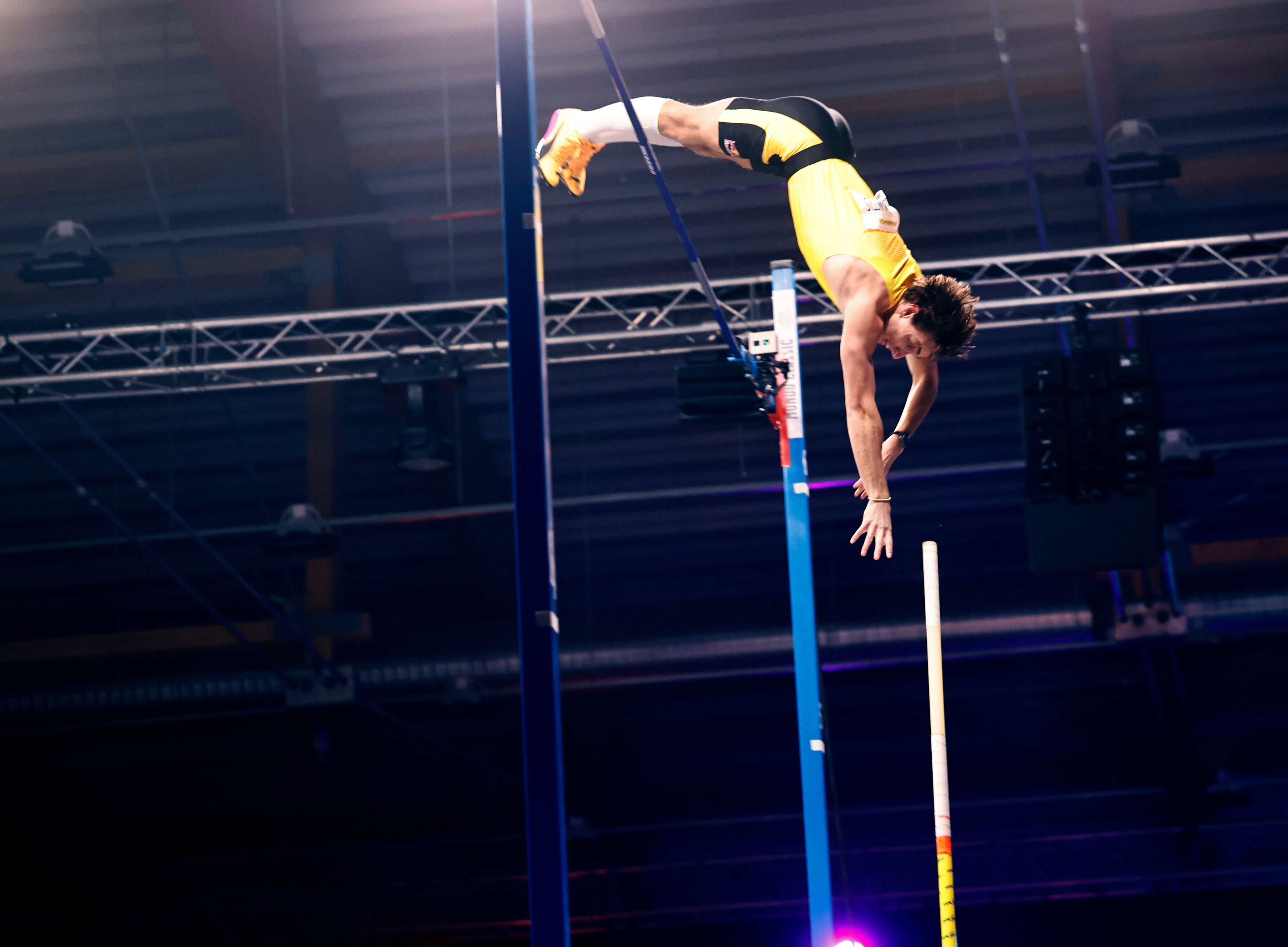 Sweden’s Armand Duplantis, unbeaten since 2023, set his 15th pole vault world record earlier this year, clearing 6.31m in Sweden. Photo: AP