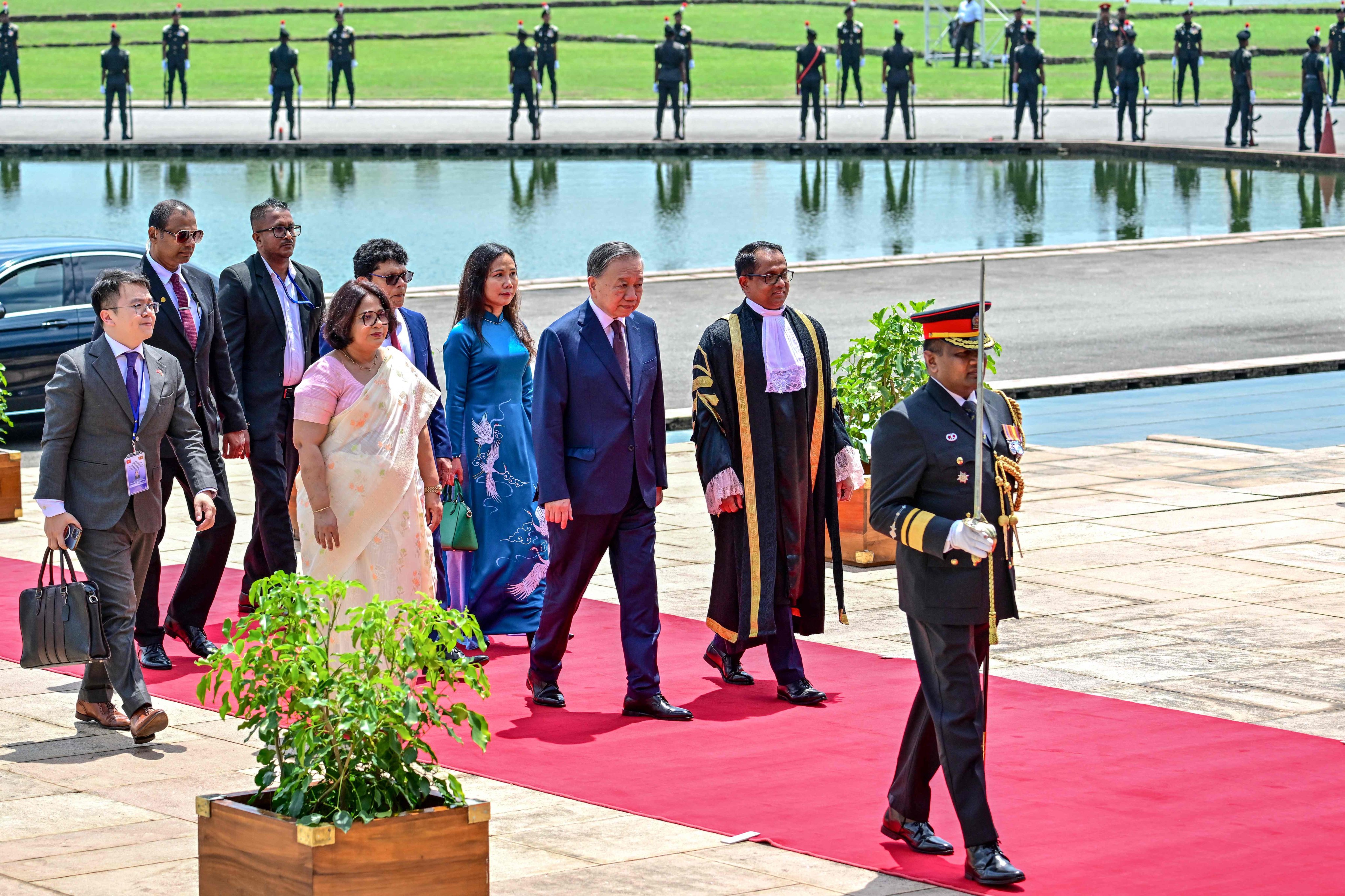 Vietnam’s To Lam arrives to address Sri Lanka’s parliament during his official visit in Colombo on May 8. Photo: AFP