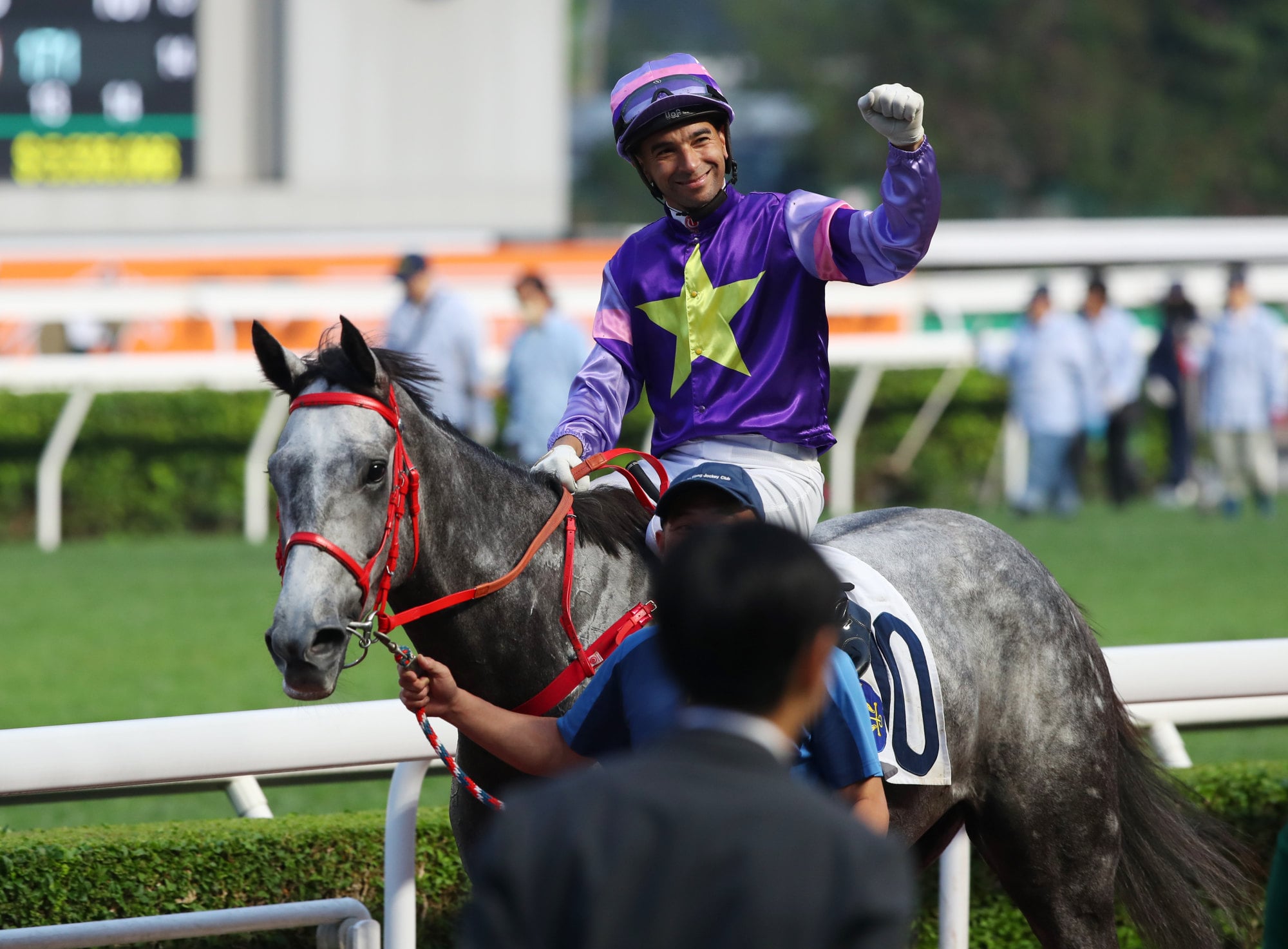 Joao Moreira returns after winning aboard Everyone’s Star at Sha Tin.
