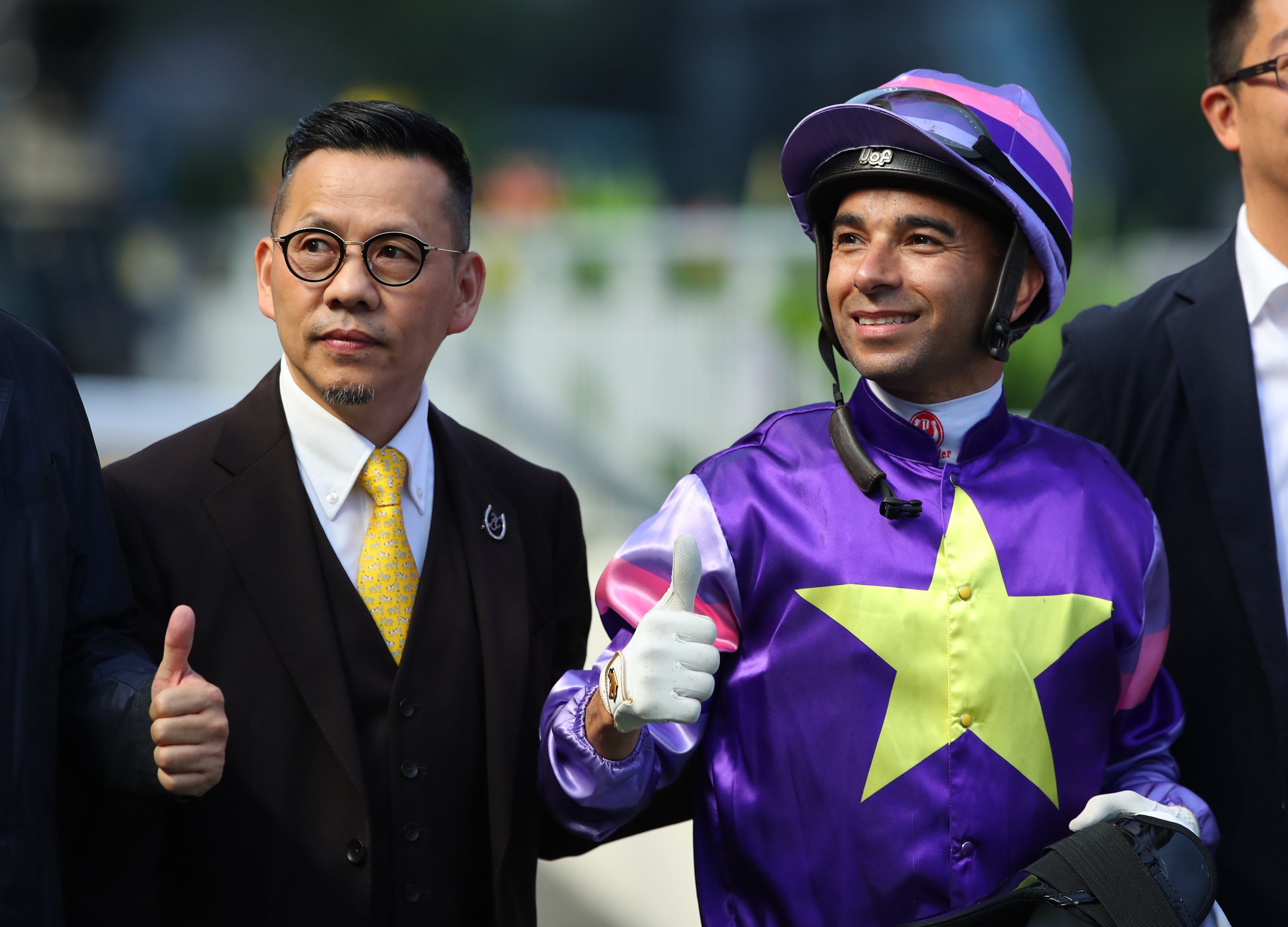 Frankie Lor and Joao Moreira celebrate the win of Everyone’s Star at Sha Tin. Photos: Kenneth Chan