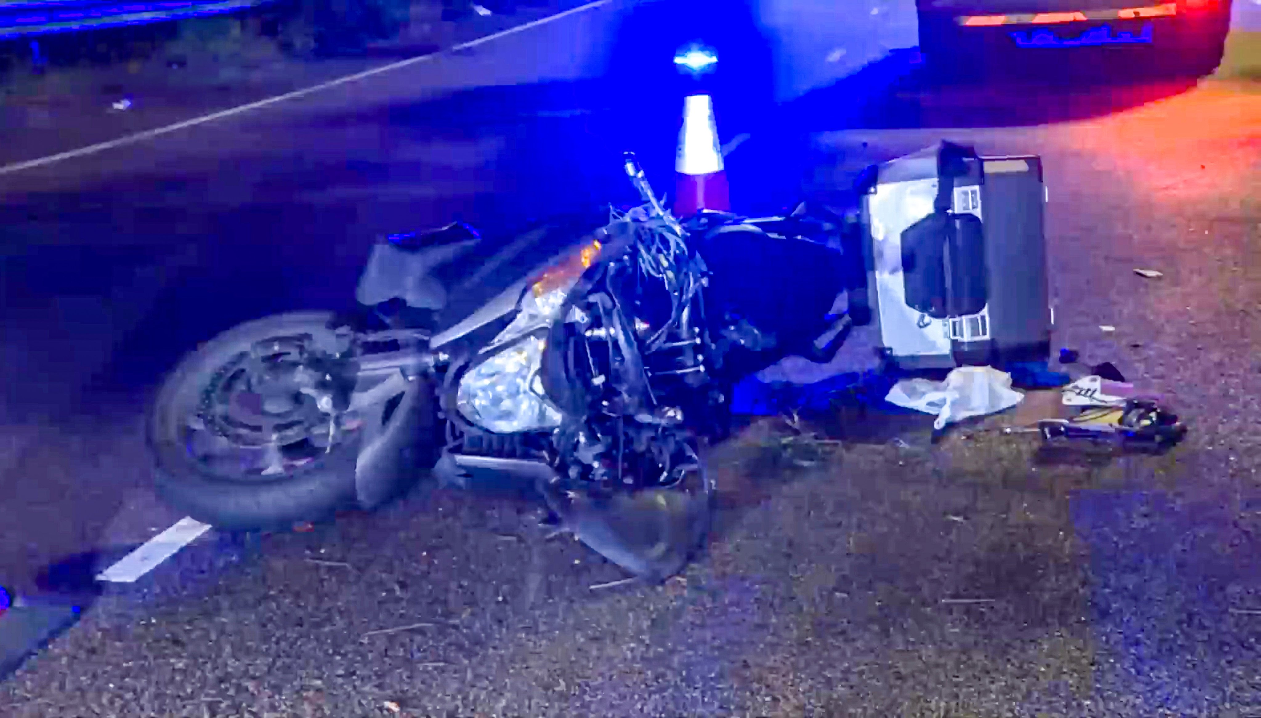 A screengrab of footage showing the aftermath of the accident. Photo: Handout