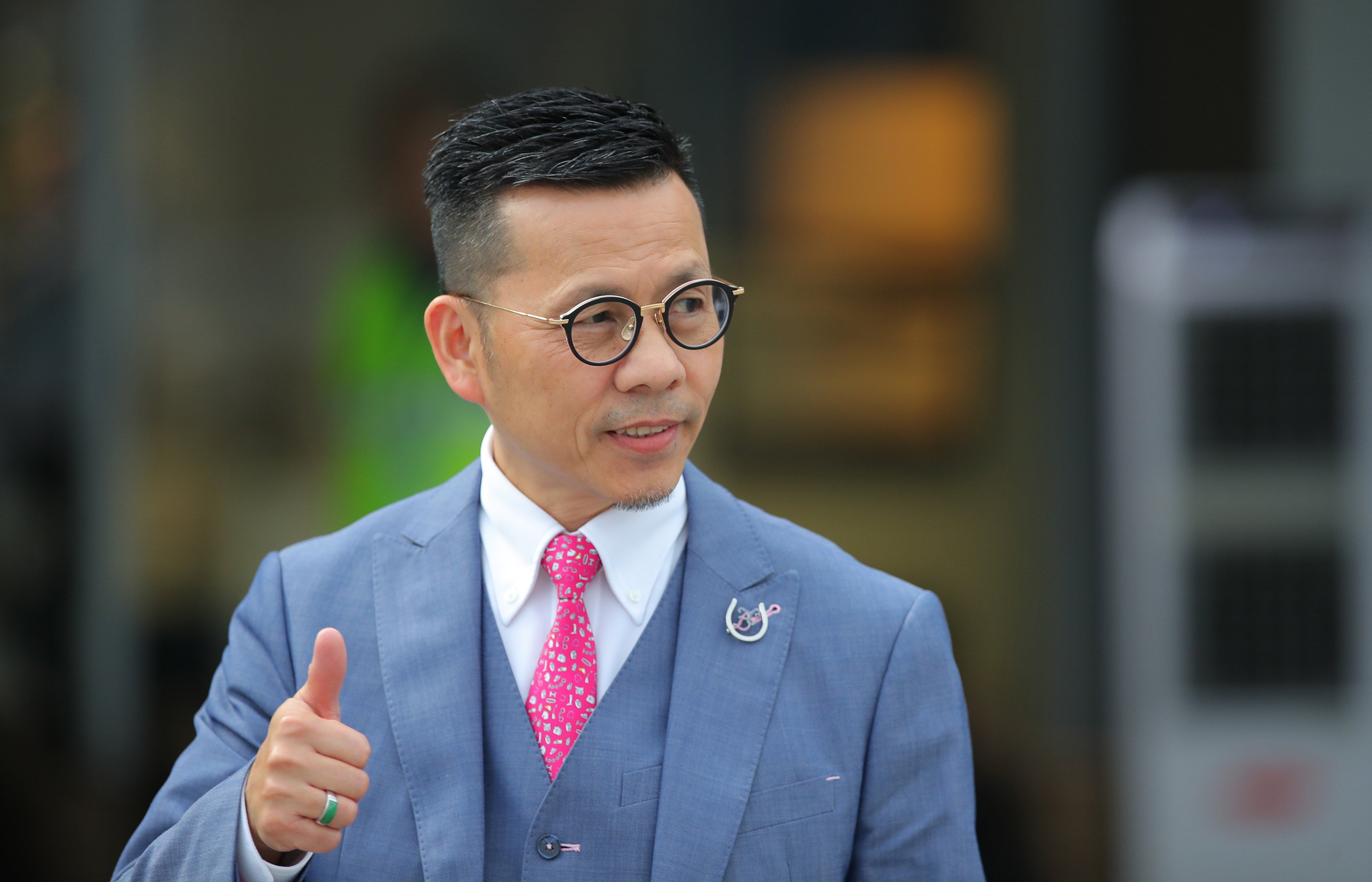 Frankie Lor celebrates a Sha Tin winner. Photos: Kenneth Chan
