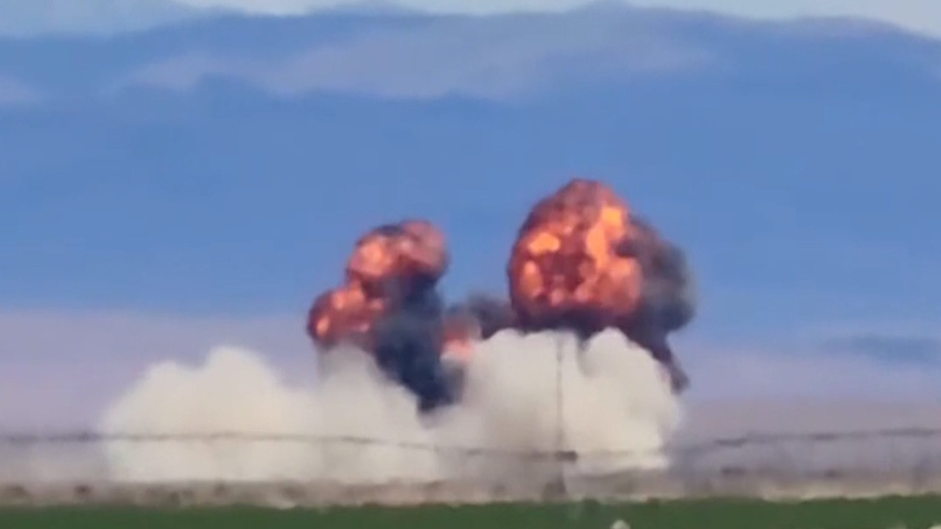 Two US Navy EA-18G Growler fighter jets collided mid-air on May 17, 2026, during an aerial demonstration at an Idaho air show. All four crew members from the Electronic Attack Squadron 129 squadron safely ejected from the aircraft and were reported in stable condition. There were no injuries reported at the Mountain Home Air Force base, where the incident happened. The remainder of the two-day air show was cancelled and an immediate lockdown of the base was imposed as an investigation into the crash was launched.