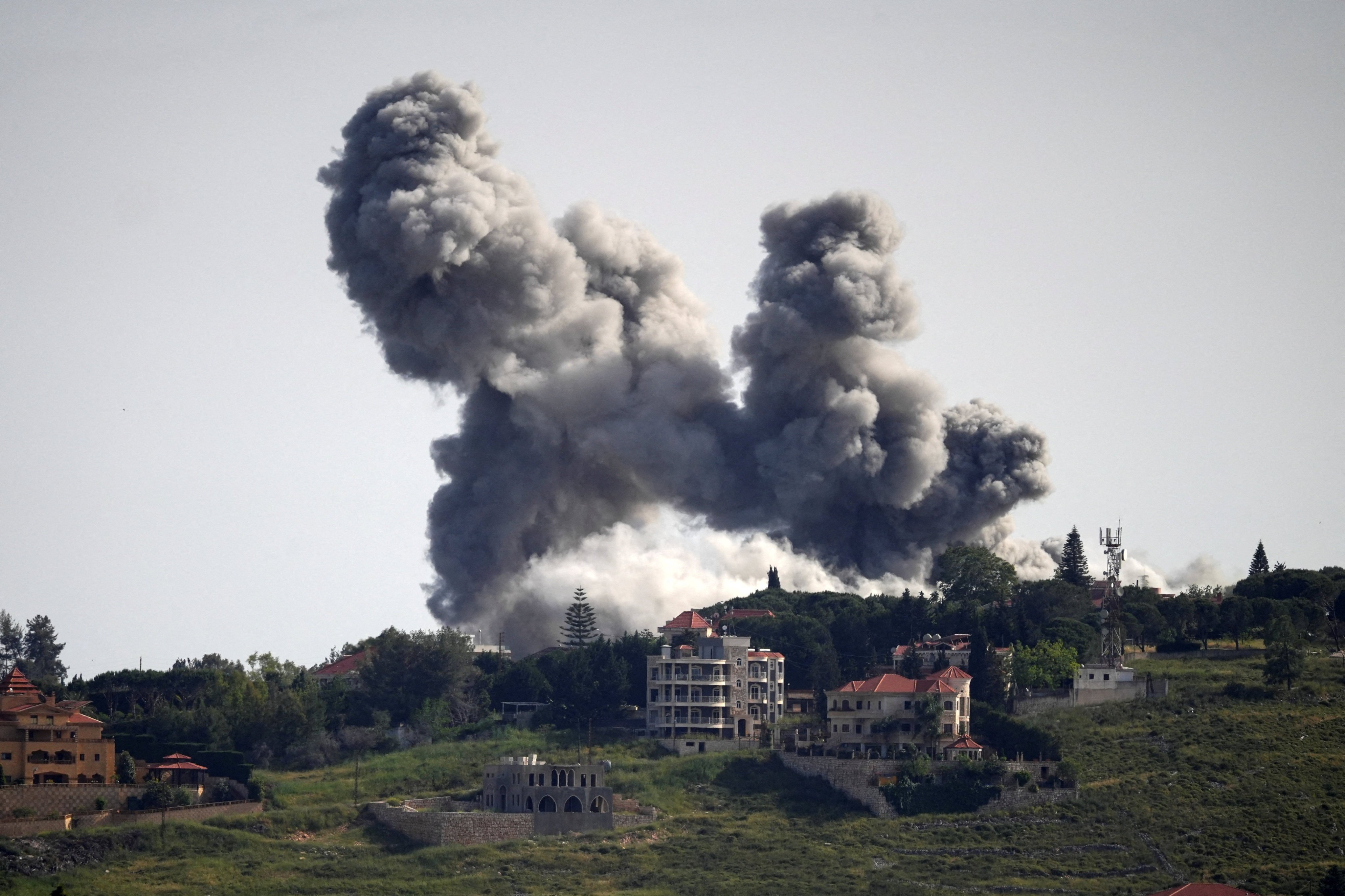 An Israeli strike in Zebdin, Lebanon on Sunday. Photo: Reuters