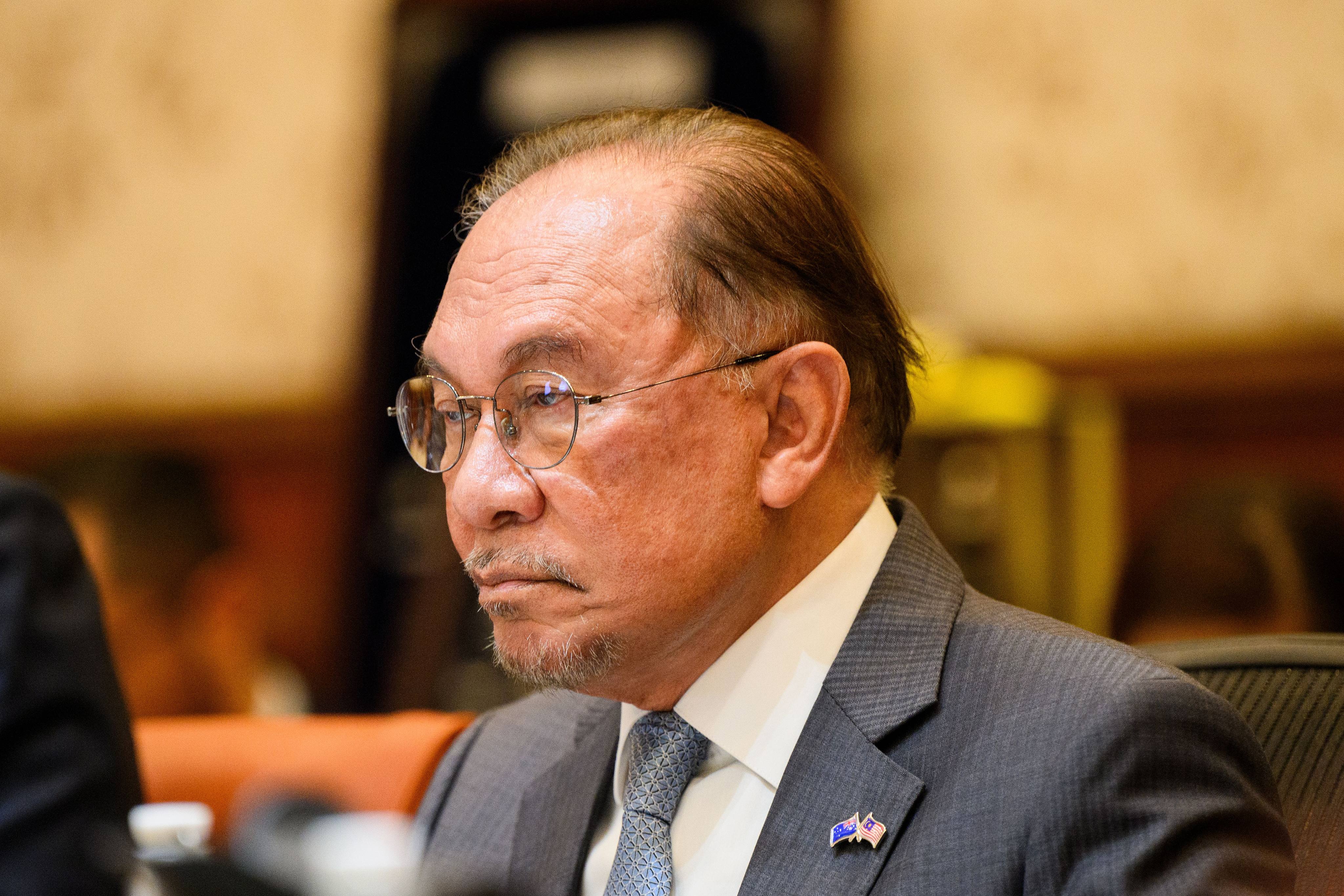 Malaysian Prime Minister Anwar Ibrahim attends a meeting at Perdana Putra Complex in Putrajaya on April 16. Photo: dpa