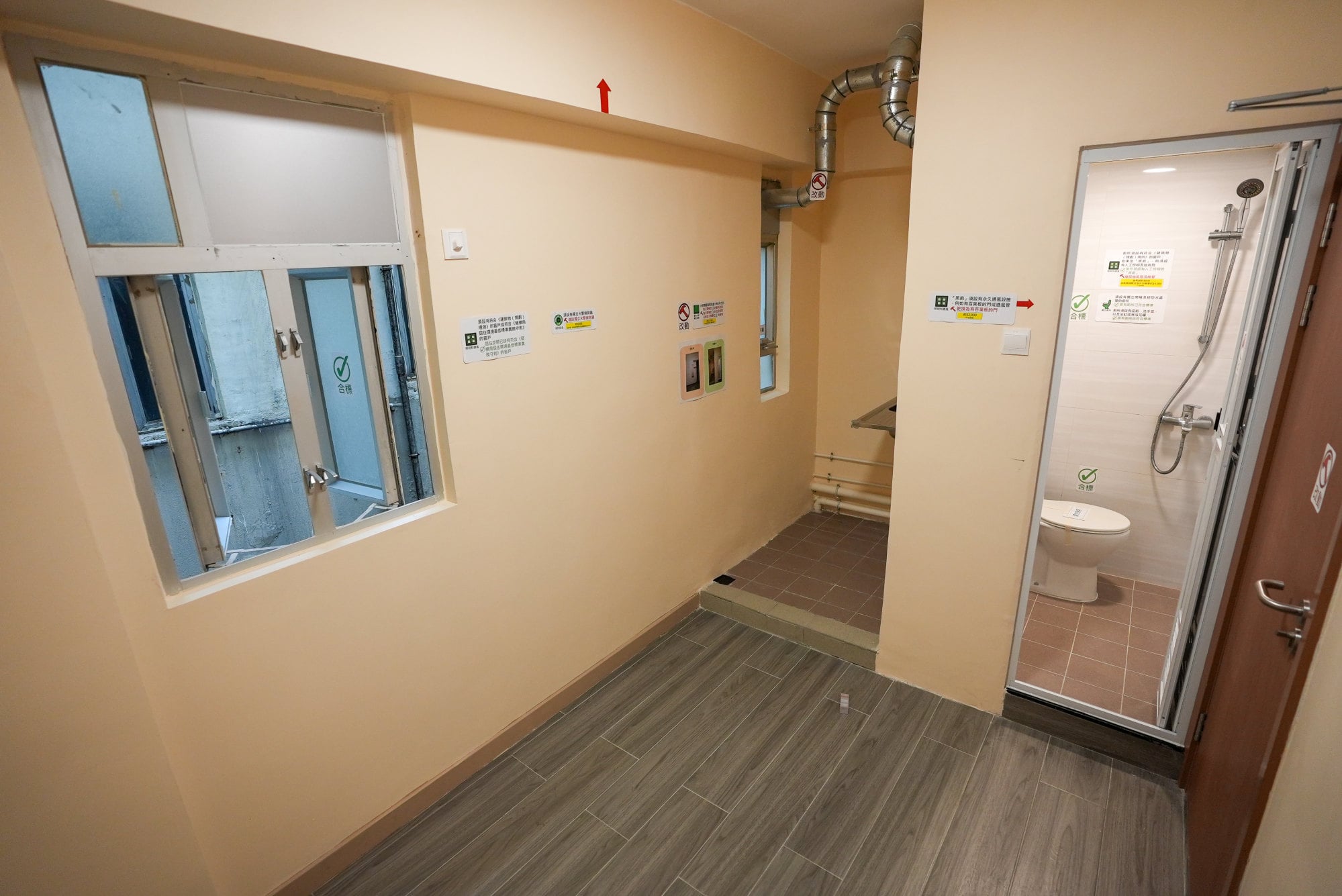 The Housing Bureau carried out minimal rectifications on a flat on Kai Tak Road in Kowloon City to serve as a sample for basic housing units. Photo: Llewellyn Cheung