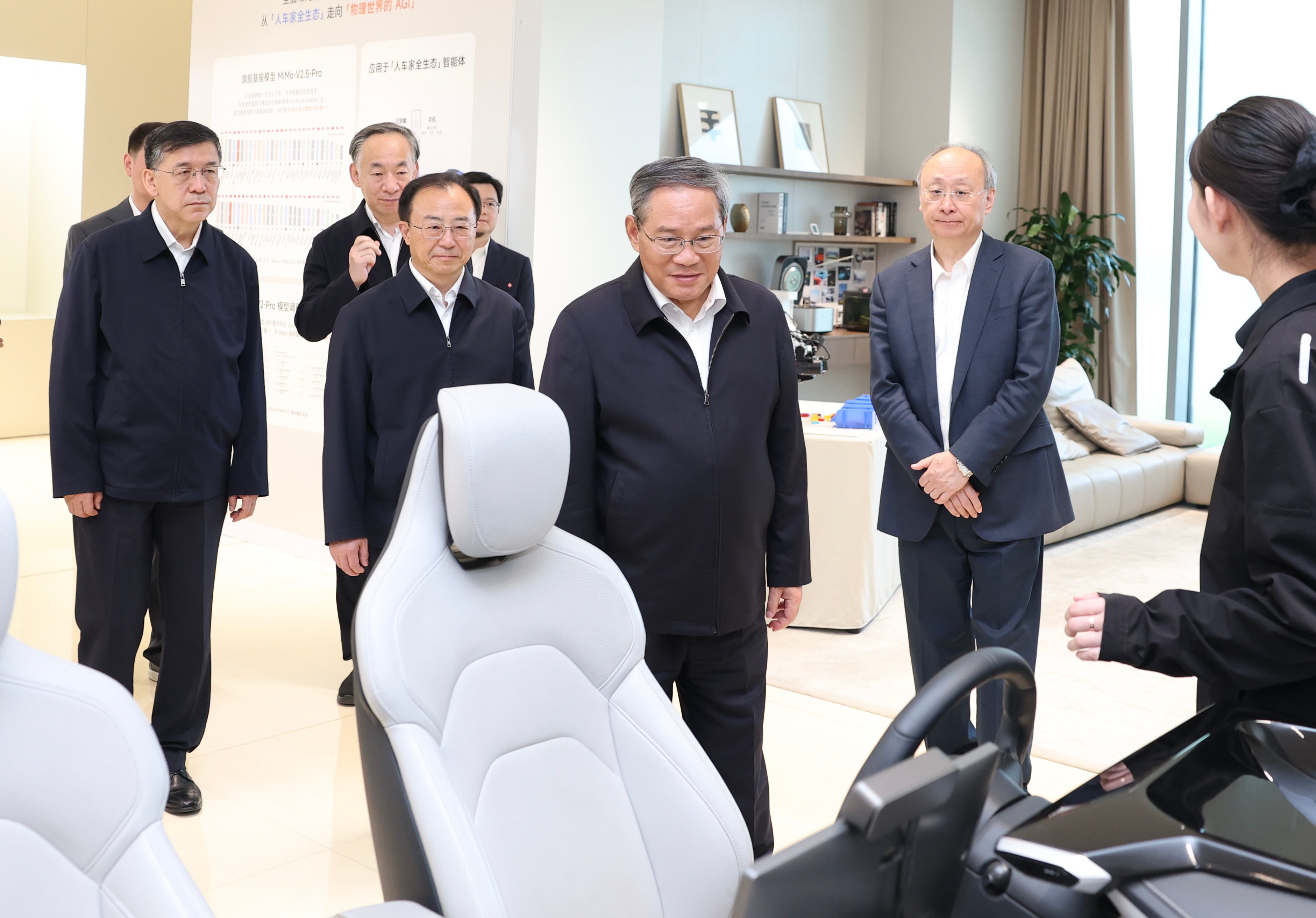 Chinese Premier Li Qiang during a tour in Beijing on Monday. Photo: Xinhua