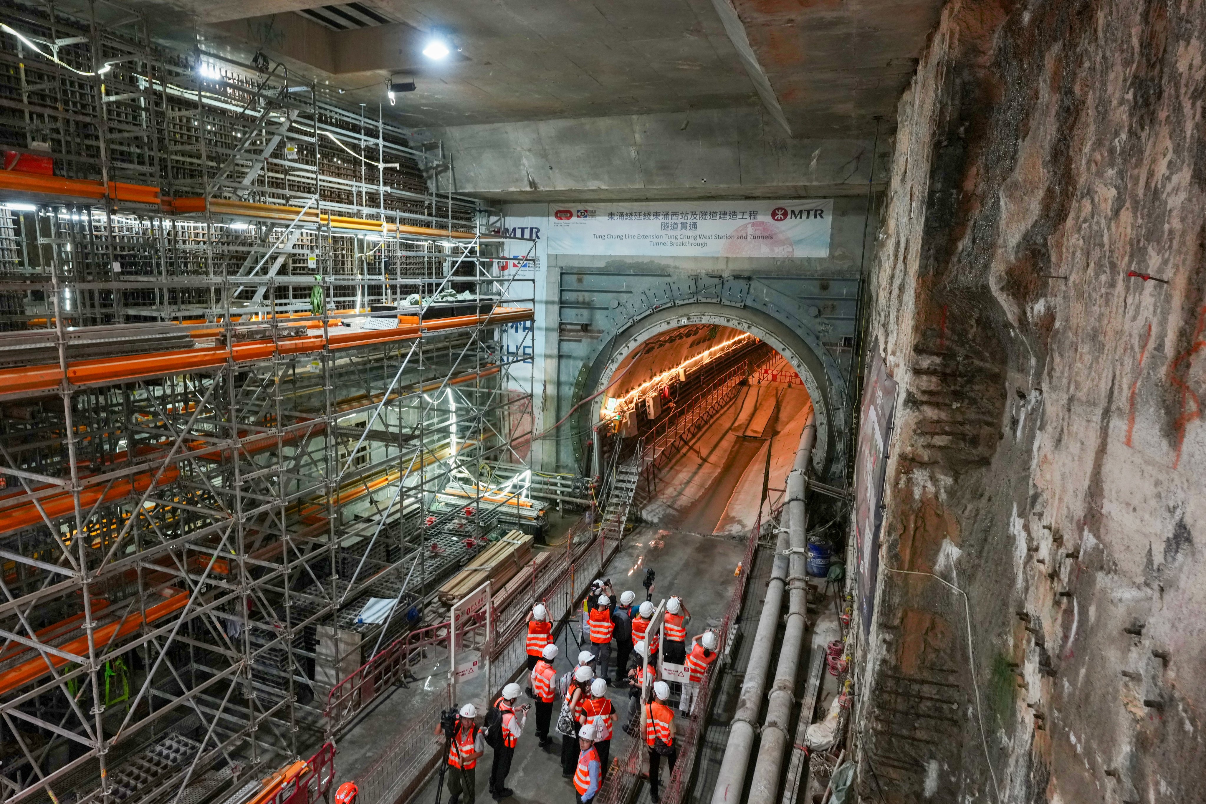 Construction works on the western section of the Tung Chung Line Extension on Tuesday. Photo: Karma Lo