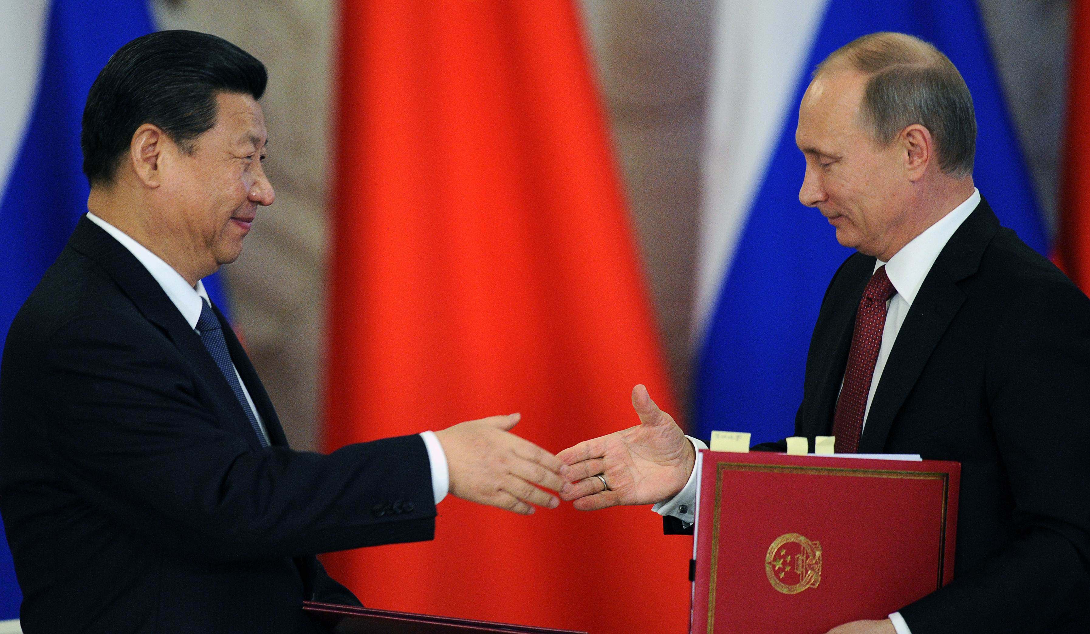 Chinese President Xi Jinping and his Russian counterpart Vladimir Putin in Moscow in March 2013, during Xi’s first foreign trip as China’s leader. Photo: AFP