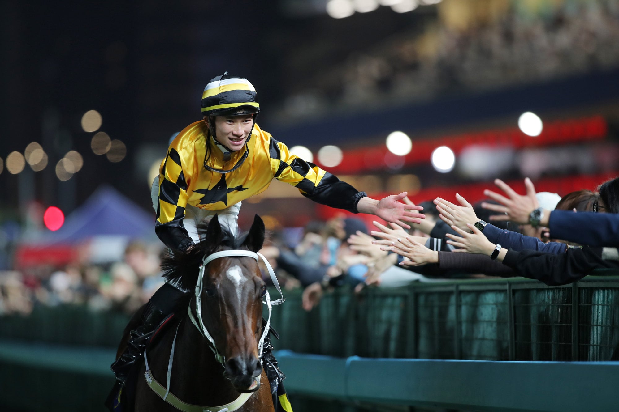 Jerry Chau returns after winning on Flying Wrote at Happy Valley. Jerry Chau returns after winning on Flying Wrote at Happy Valley.