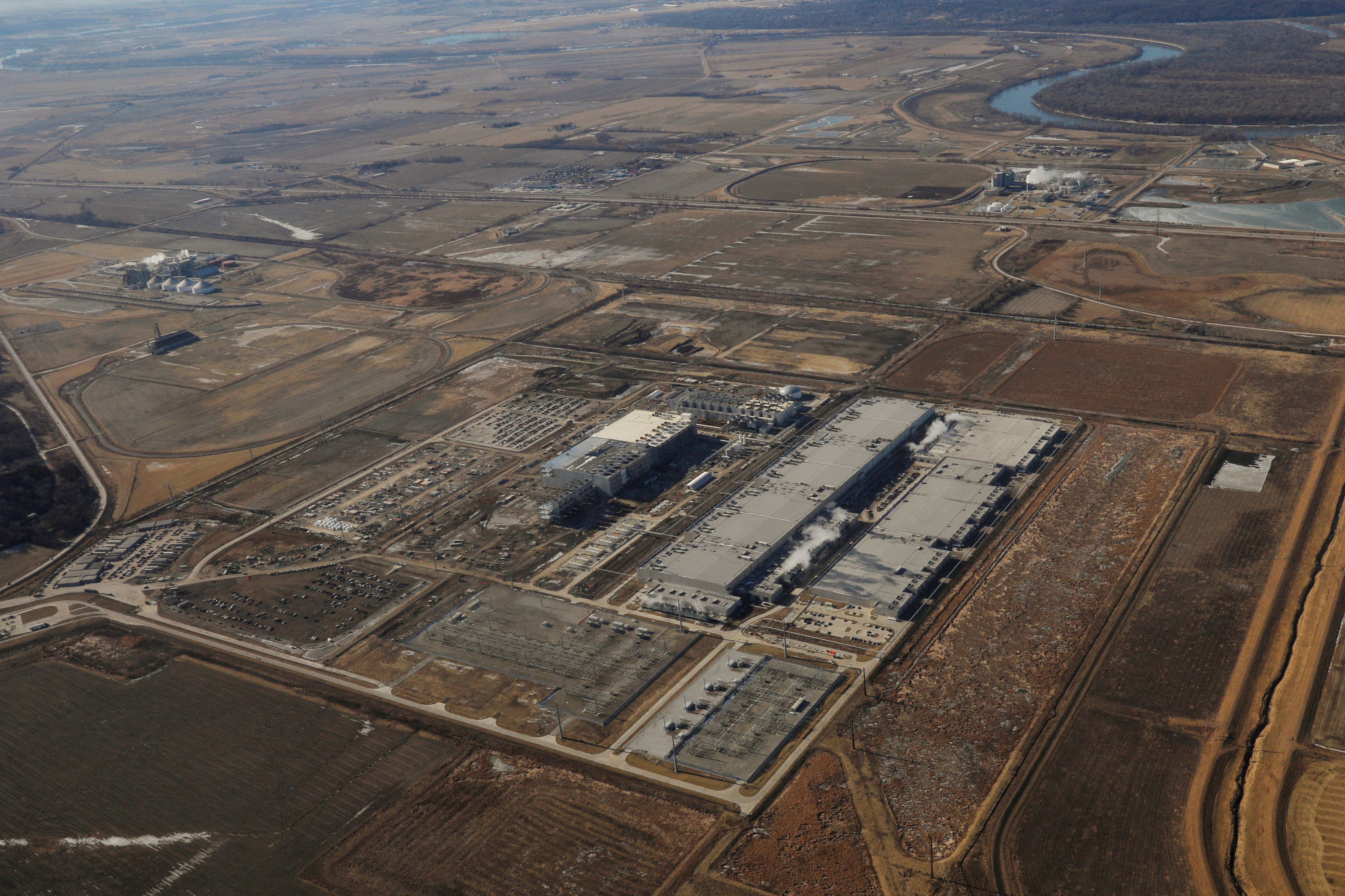 Google Data Center Southland is seen from the air in Council Bluffs, Iowa, on January 4, 2019. Photos: Reuters