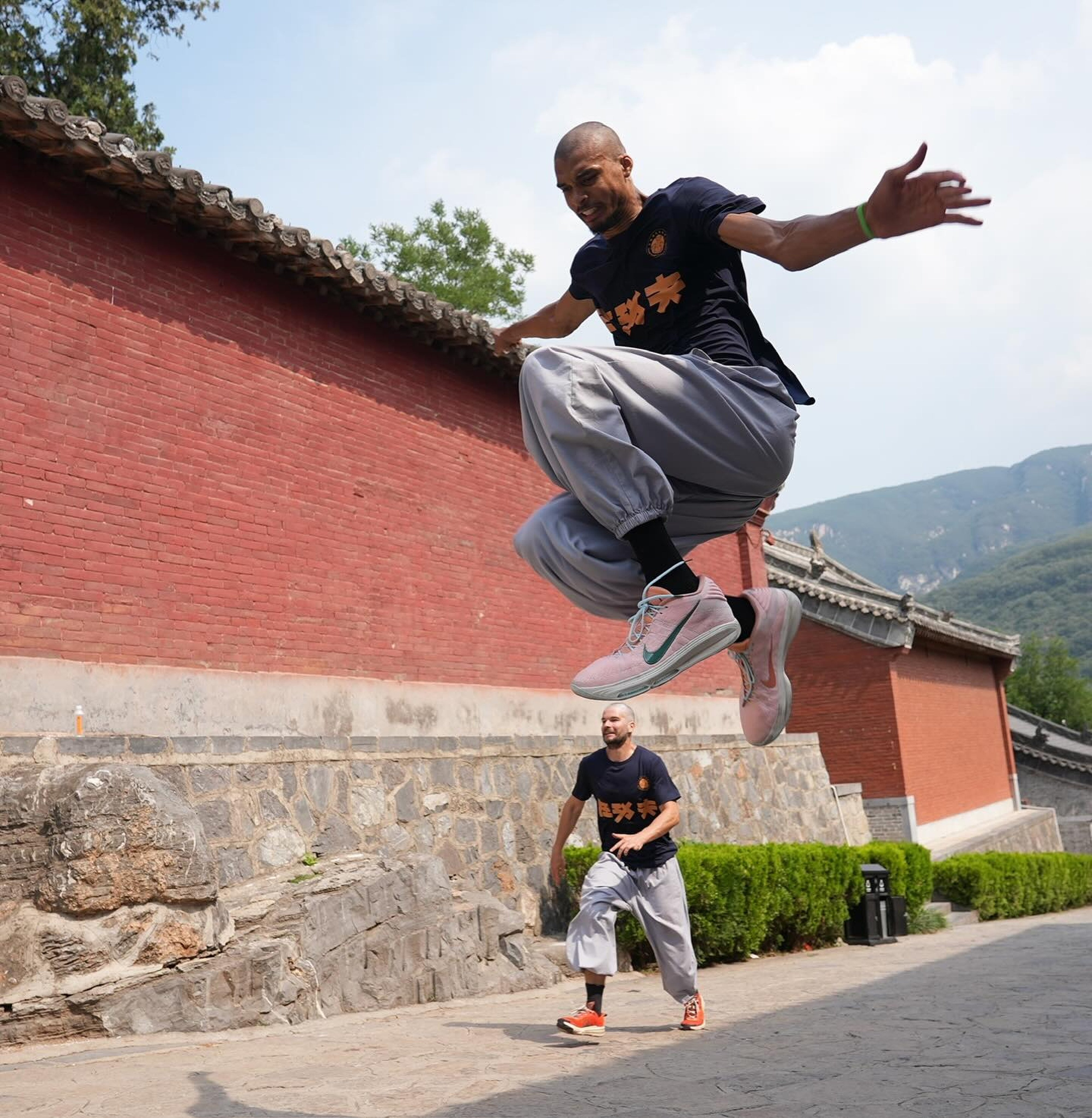 Victor Wembanyama, the highly touted San Antonio star, trained at the famous Shaolin Temple near Zhengzhou last June. Photo: Handout