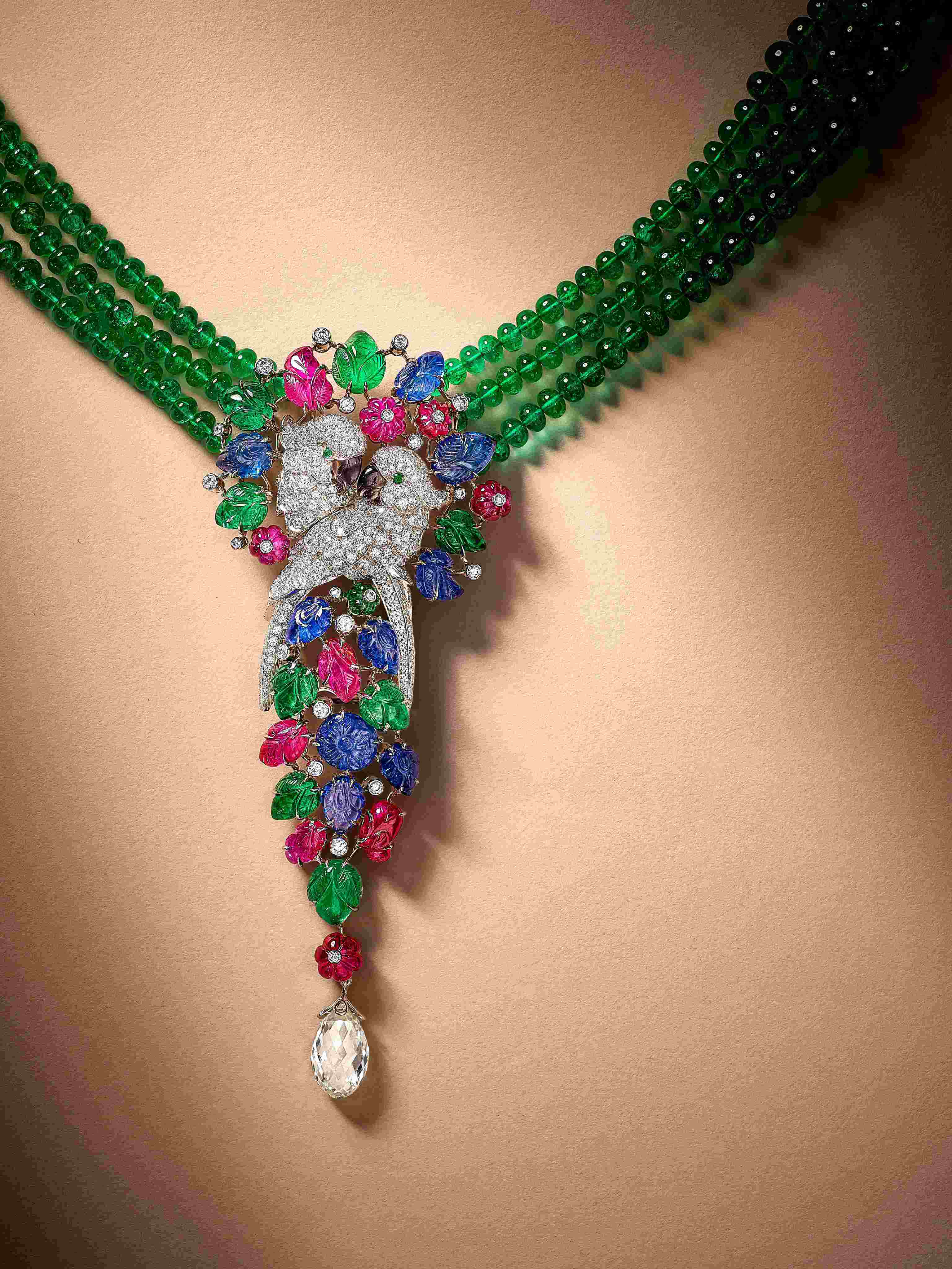 Cartier’s Tutti Frutti necklace sold at Sotheby’s. Hong Kong’s auction houses posted record results in the second half of 2025. Photo: Handout