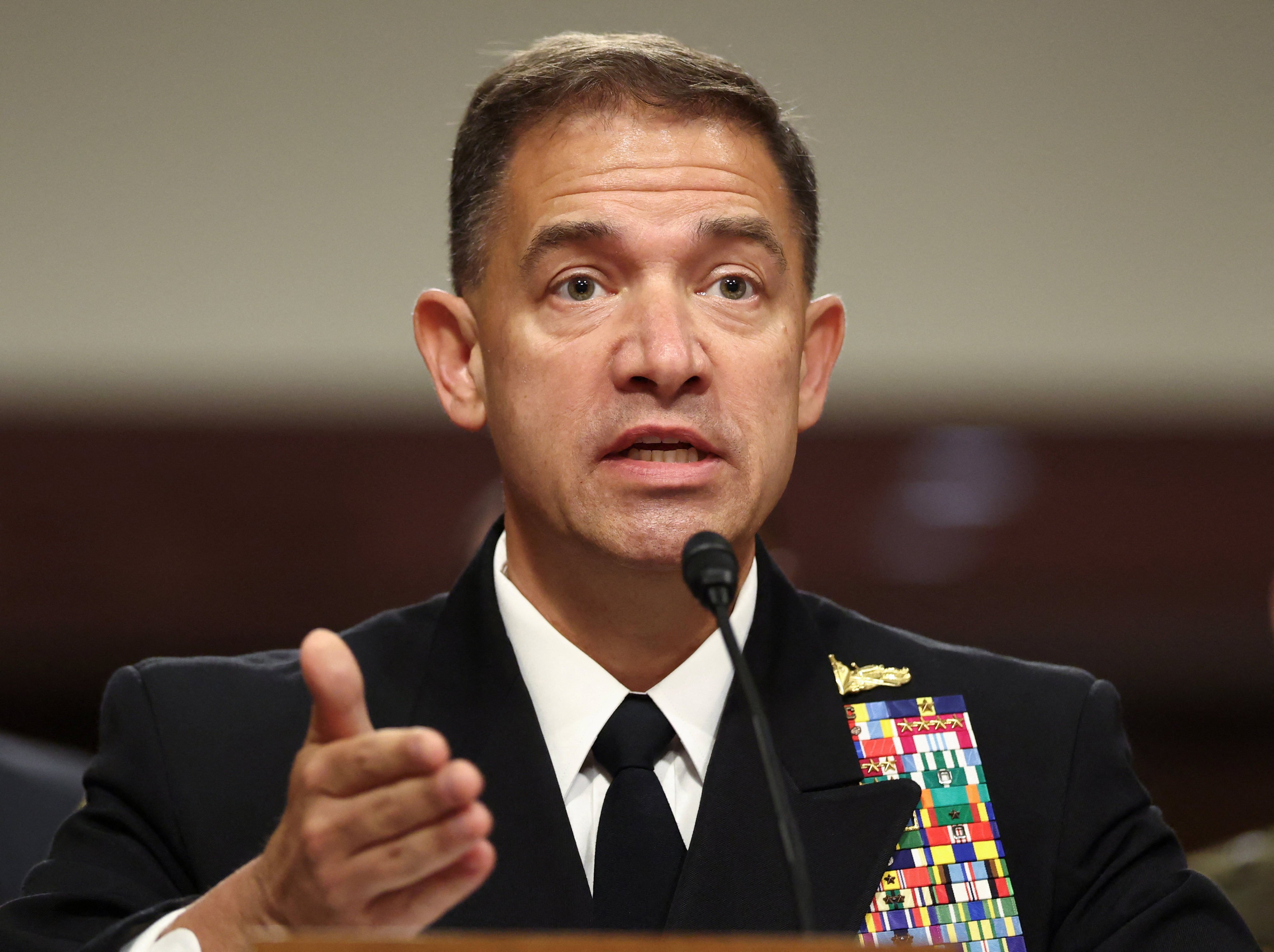 US CENTCOM Commander Admiral Brad Cooper testifies before lawmakers in Washington on Thursday. Photo: Reuters