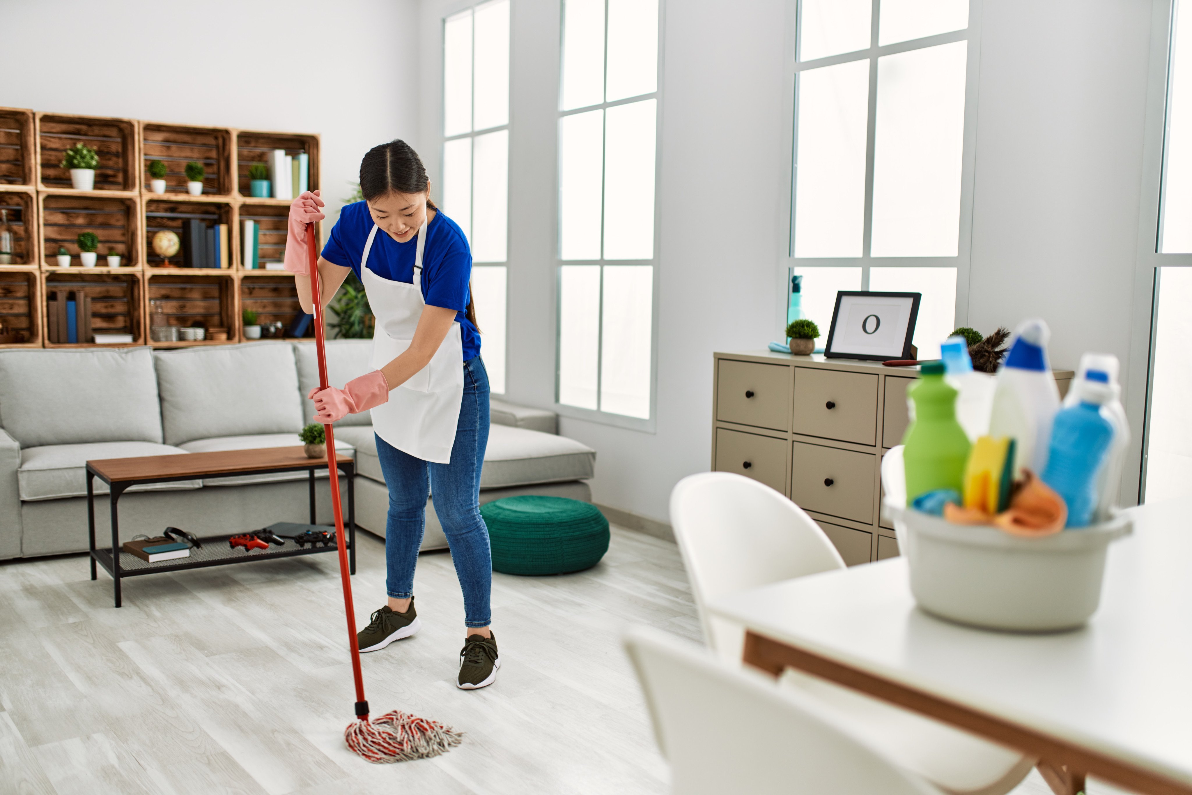 The thought of mopping and sweeping fills many of us with dread, but doing household chores such as these actually provides health benefits, according to experts. Photo: Shutterstock