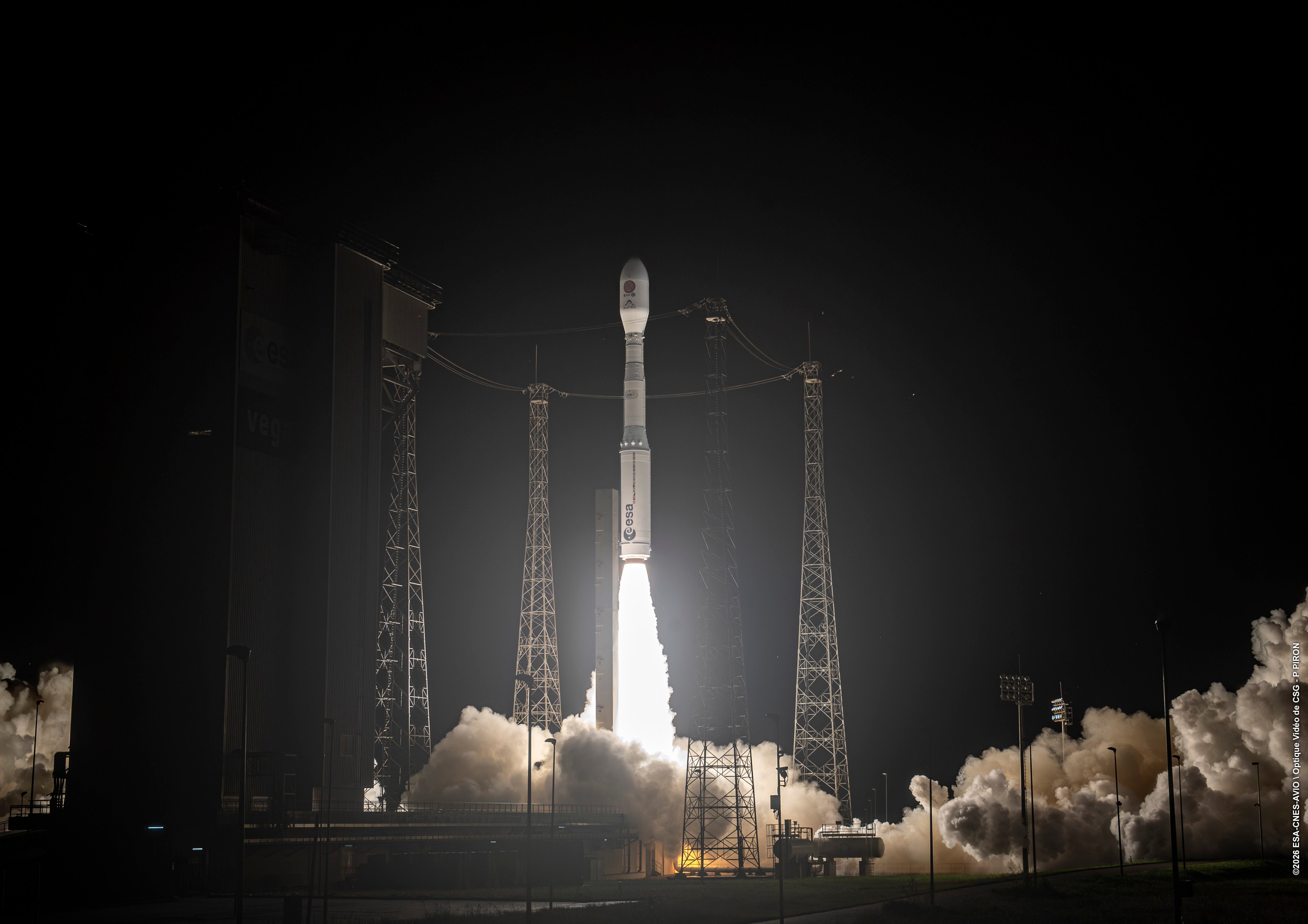 A rocket carrying the SMILE satellite blasts off from a launch centre in French Guiana on May 19. Photo: Handout via Xinhua