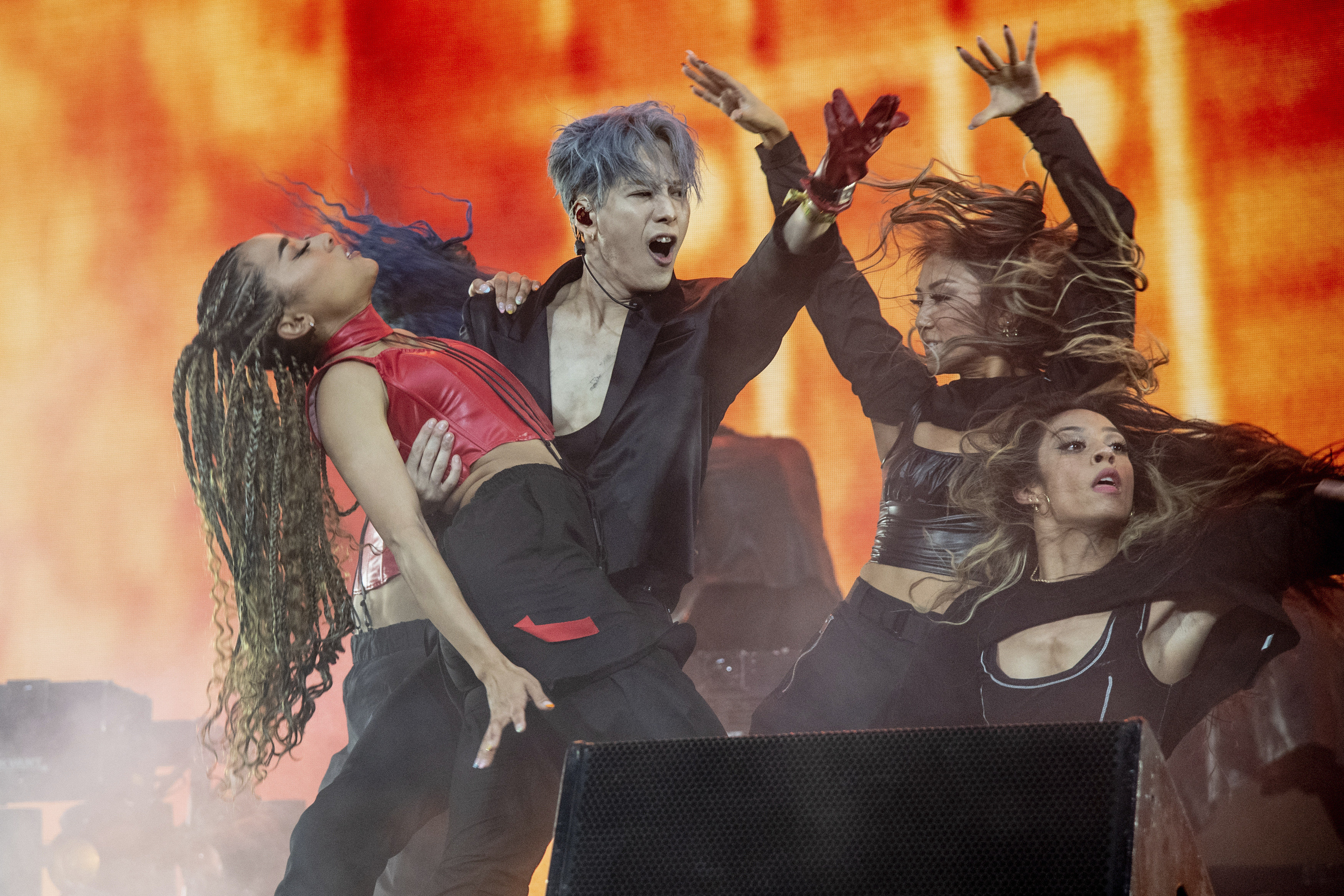 Jackson Wang of 88rising performs at the Coachella Music & Arts Festival at the Empire Polo Club on Saturday, April 16, 2022, in Indio, Calif. (Photo by Amy Harris/Invision/AP)