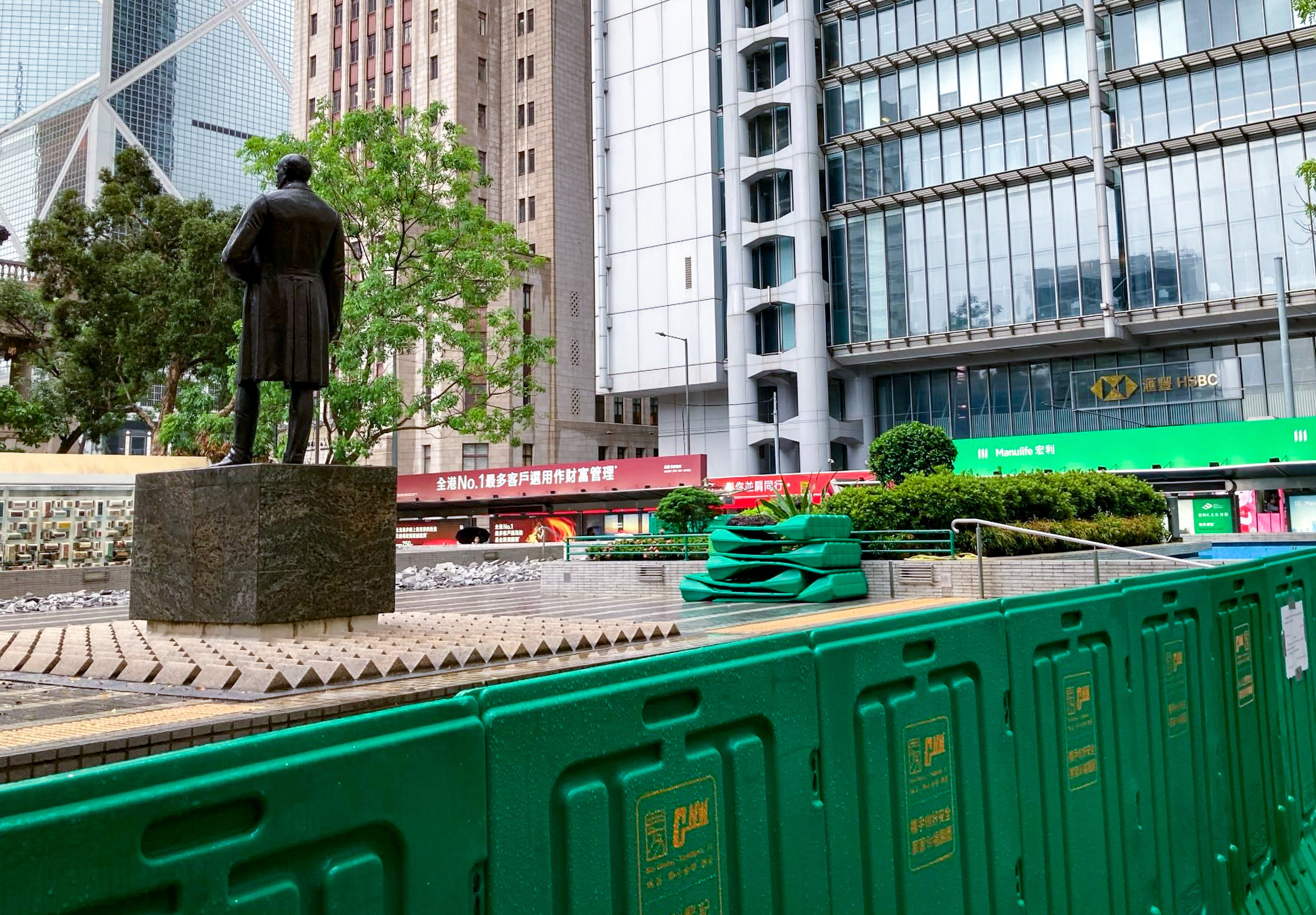 Statue Square, next to the garden, has been partially closed since early May for a HK$3.4 million renovation. Photo: Handout
