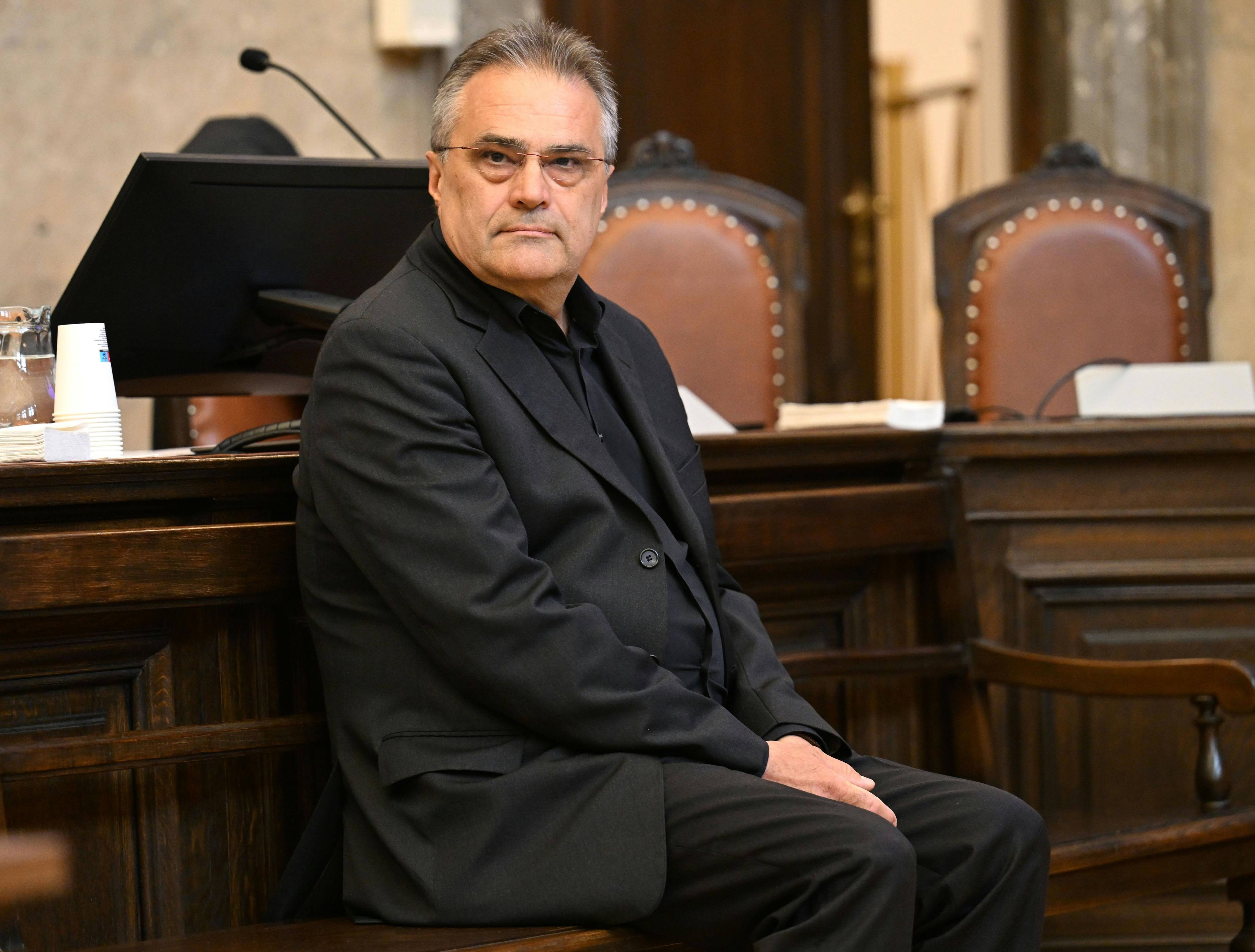 Former Austrian intelligence officer Egisto Ott sits in the main jury courtroom of the Vienna Regional Criminal Court. Photo: dpa