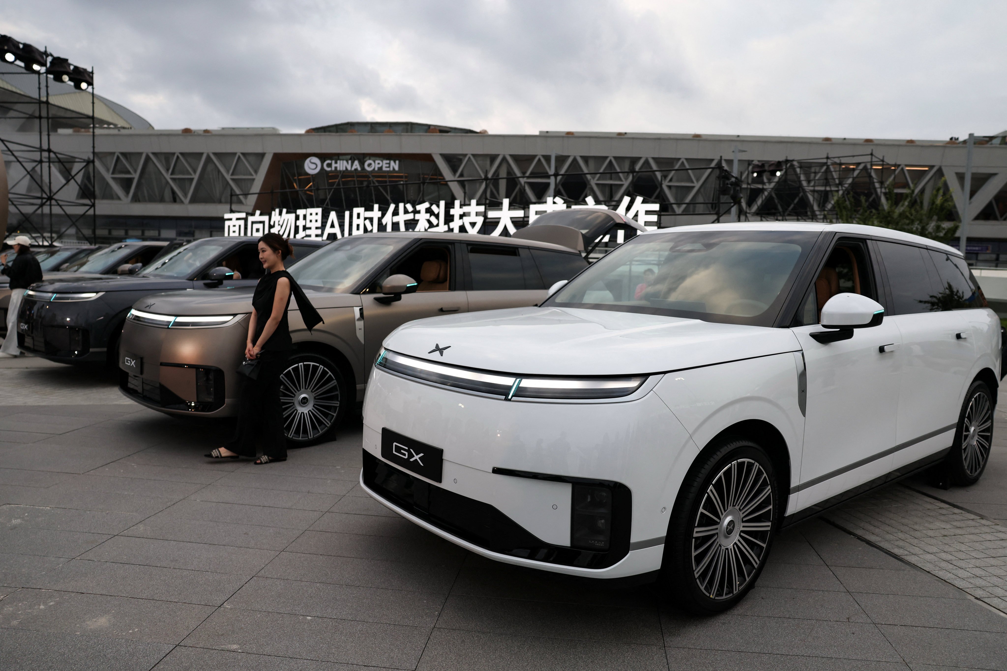 Xpeng’s GX SUVs on display before a launch event in Beijing on Wednesday. Photo: Reuters