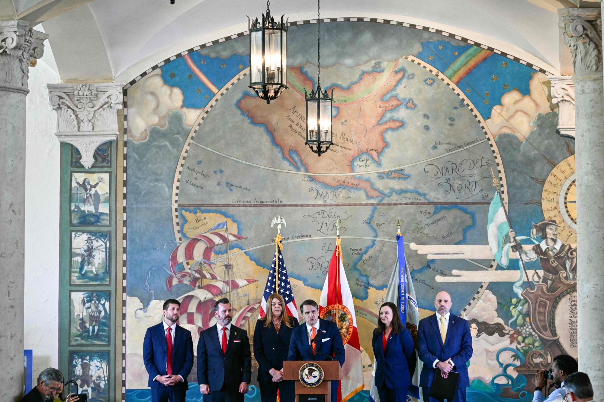 Acting US Attorney General Todd Blanche announcing the indictment. Photo: AFP
