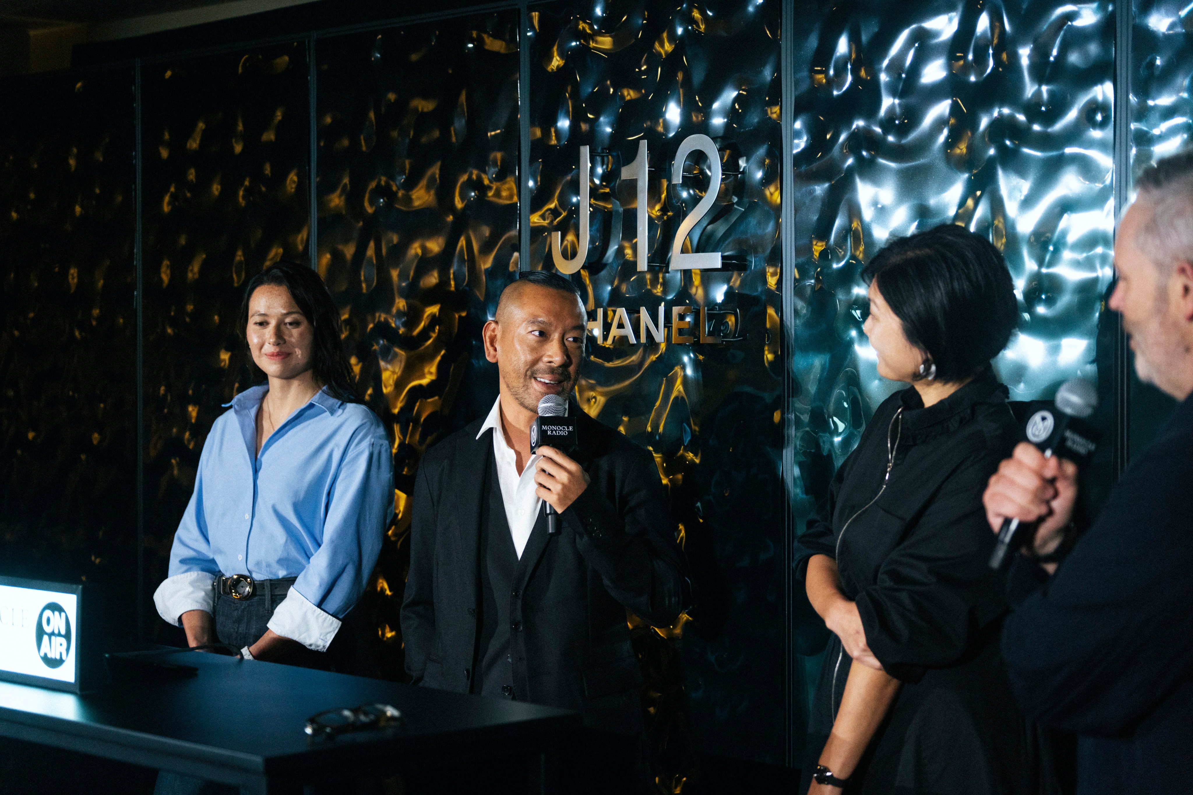 From left to right: Siobhan Haughey, Juno Mak, Betty Ng and moderator and Monocle editorial director Tyler Brûlé at the Chanel J12 x Monocle On Time event at Duddell’s Hong Kong, in April. Photo: Handout