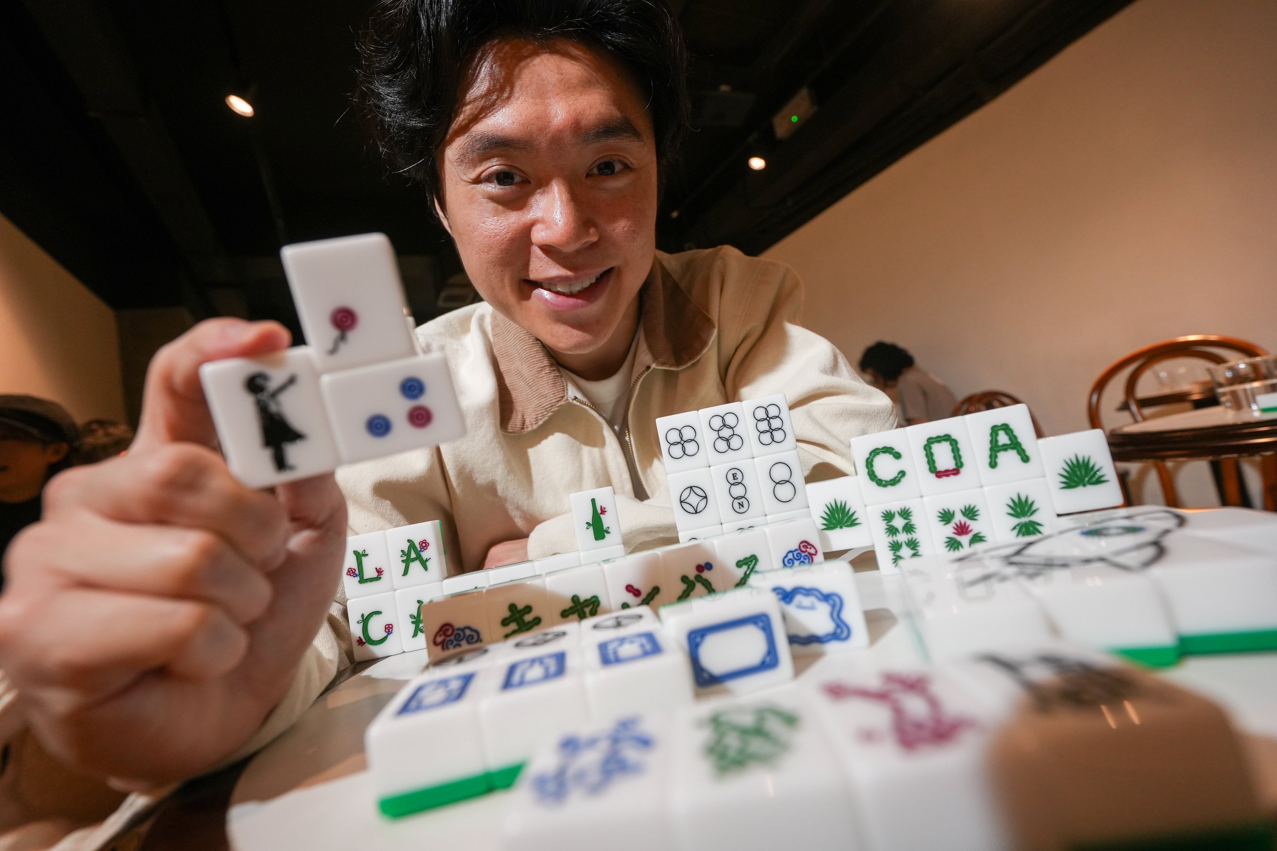 Daniel Wu, aka Mr Mahjong, is a Hong Kong-based contemporary artist and designer focused on traditional mahjong culture. His first outdoor “exhibition” takes over a street in Hong Kong. Photo: Sun Yeung