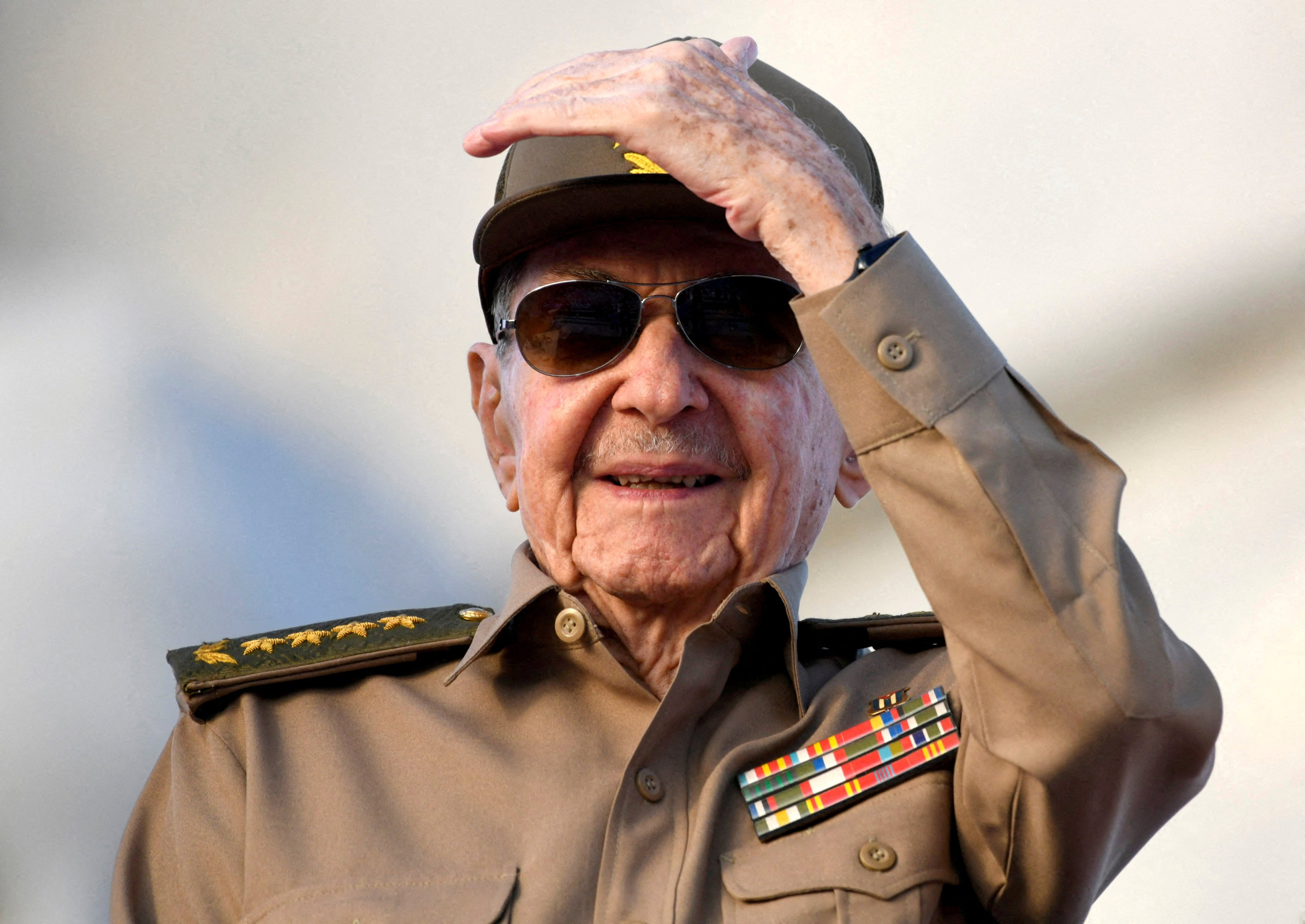 Former Cuban president Raul Castro at a 2025 May Day rally in Havana. Photo: Reuters