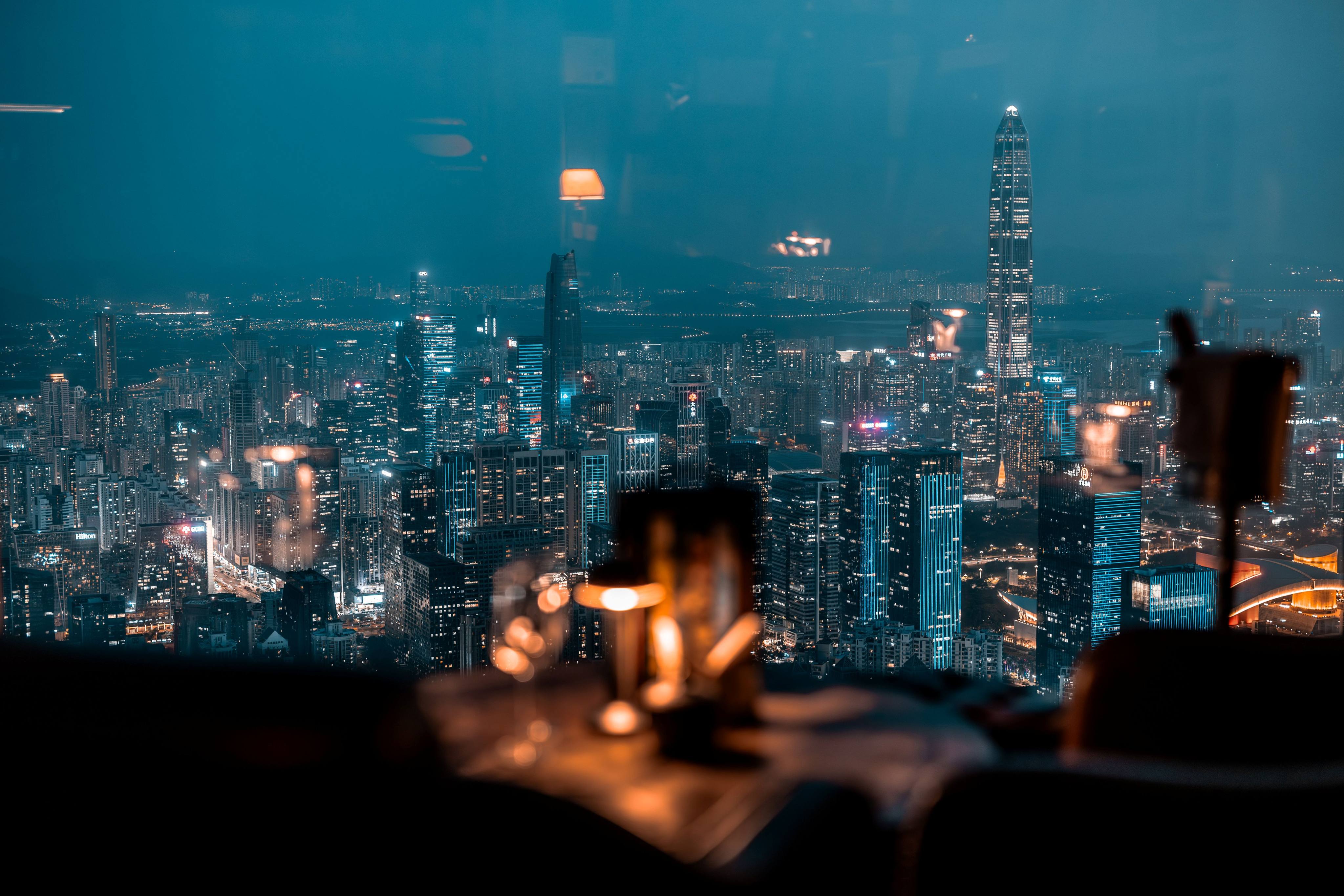 Shenzhen, as seen from MO Bar at the Mandarin Oriental Shenzhen. Photo: Handout