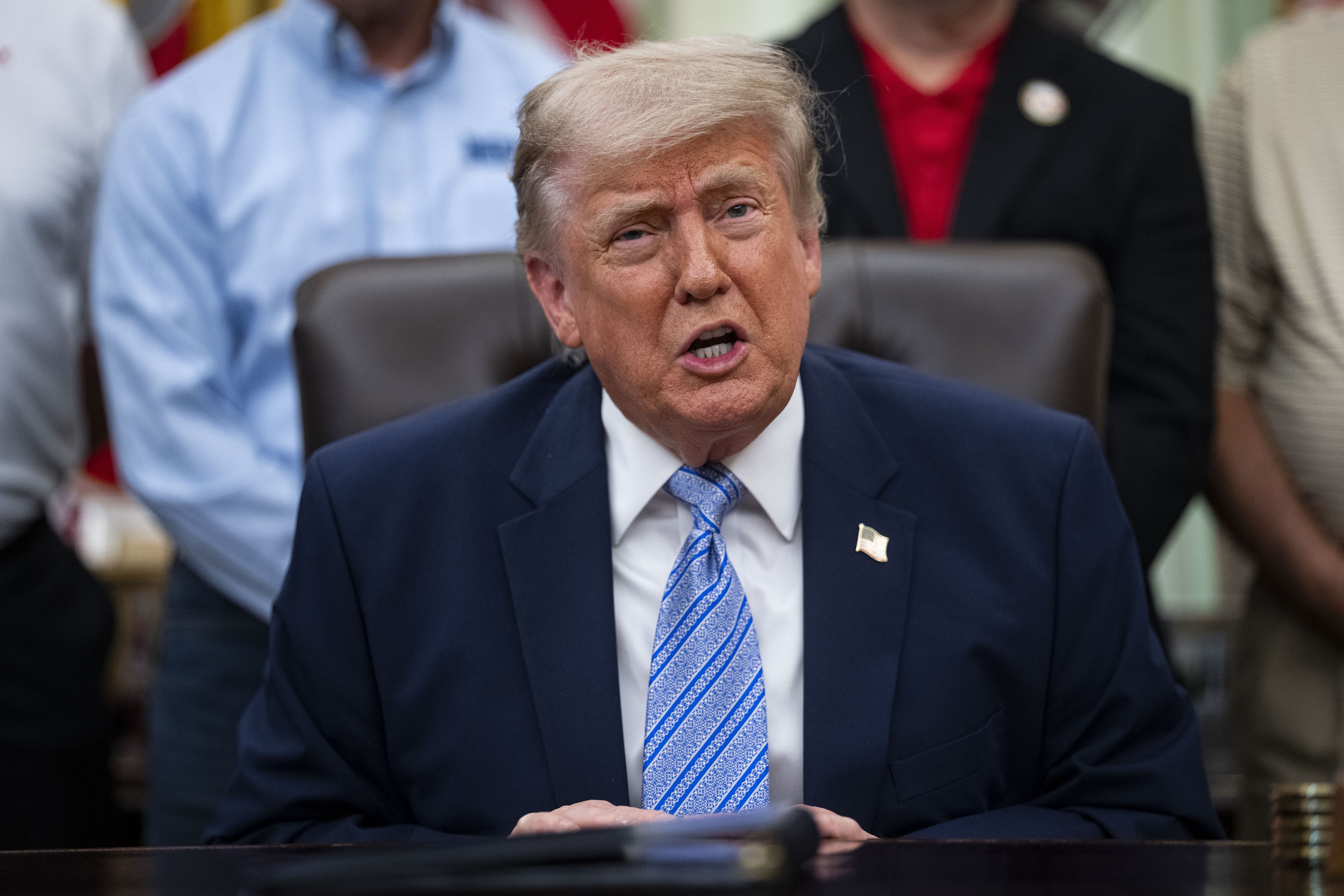 US President Donald Trump in the Oval Office of the White House in Washington on Thursday. Photo: EPA