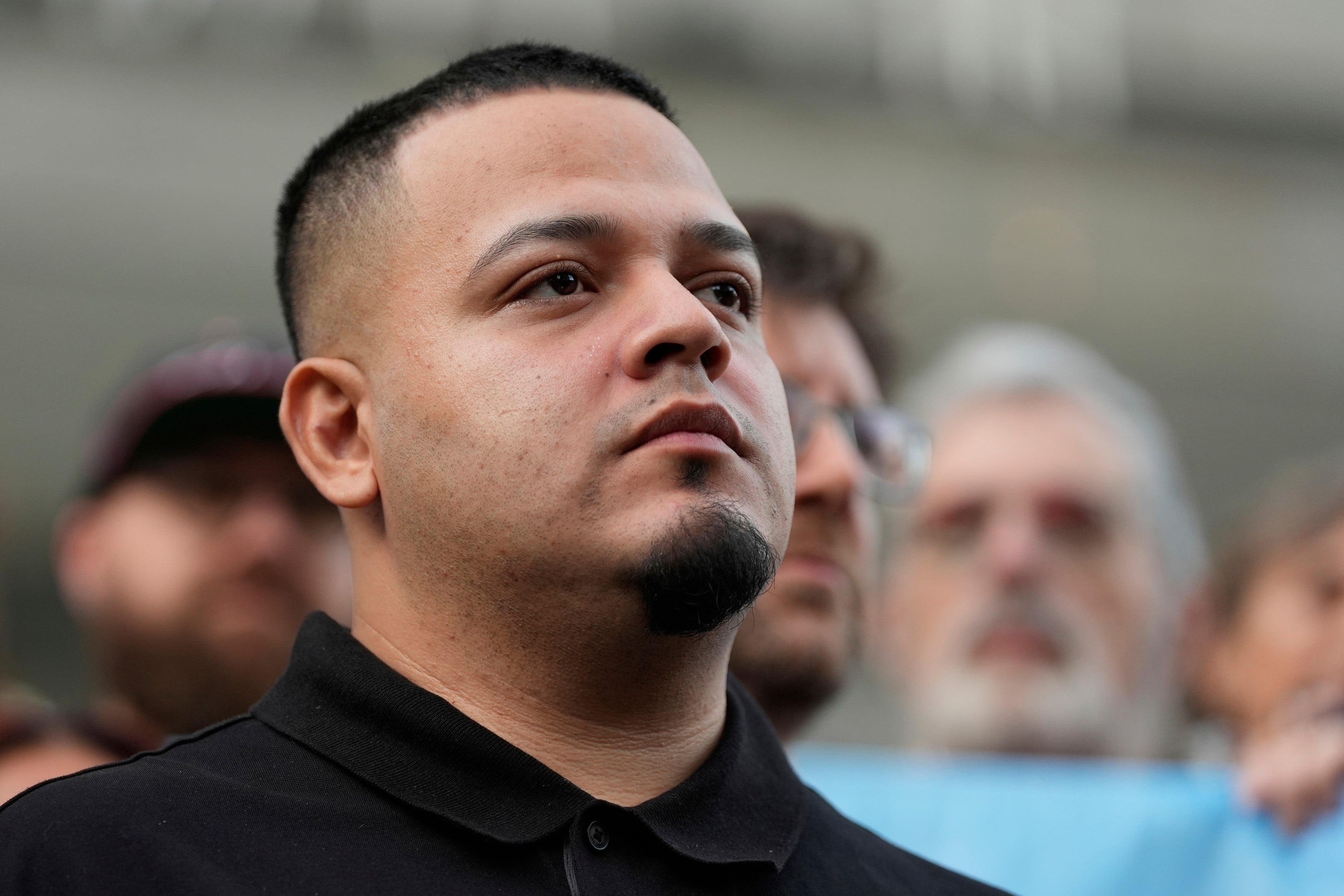 Kilmar Abrego Garcia attends a rally in his honour at the ICE field office in Baltimore in August 2025. Photo: AP