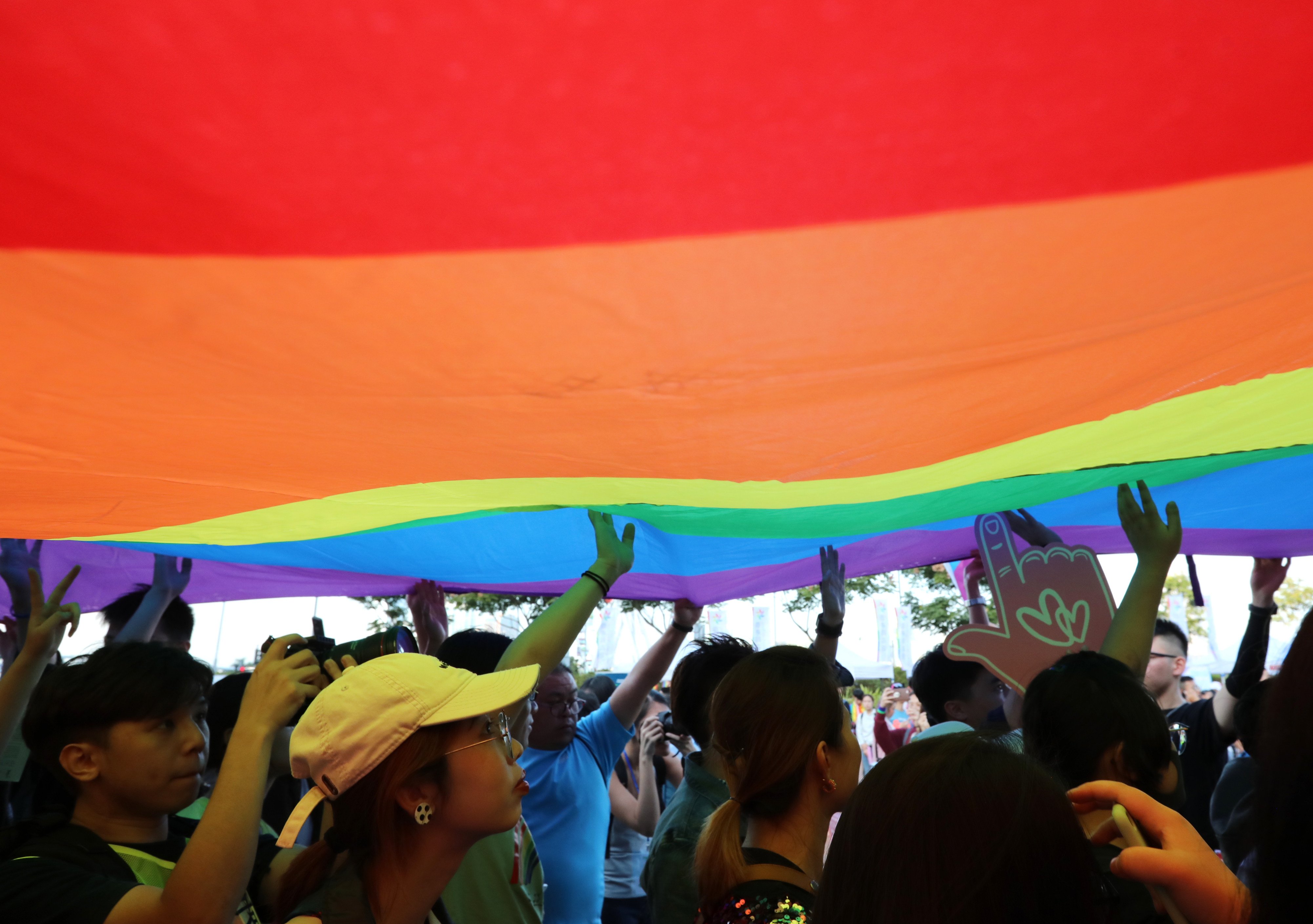 Hong Kong’s annual Pride Parade march was cancelled by police in 2019 amid intensifying civil unrest, but an assembly in Central was permitted. Photo: Felix Wong