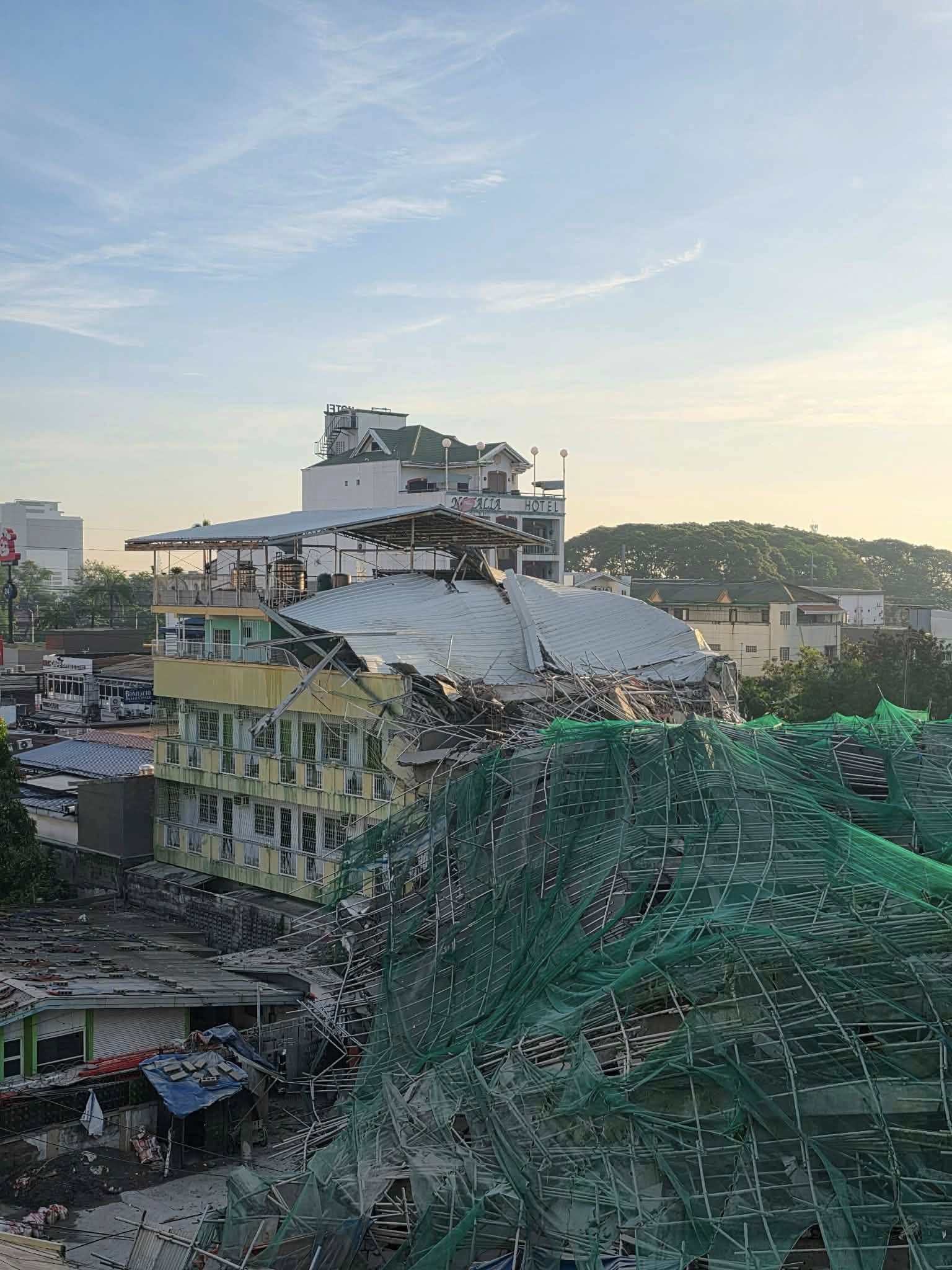 An unfinished nine-storey building collapsed in Angeles City, Philippines, on Sunday. Photo: The information office of Angeles City/Xinhua