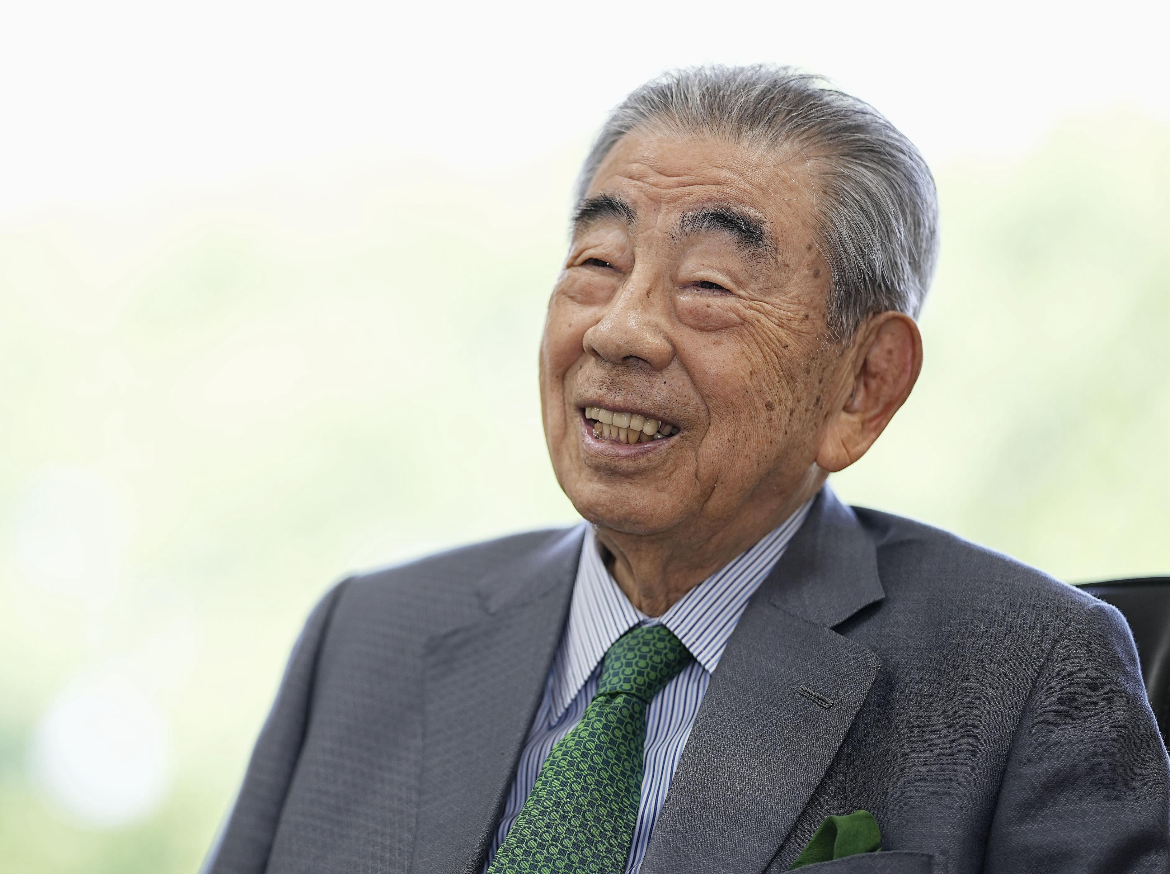 Toshifumi Suzuki, former president of 7-Eleven, reacts during an interview in Tokyo on June 8, 2023. Photo: Kyodo/AP